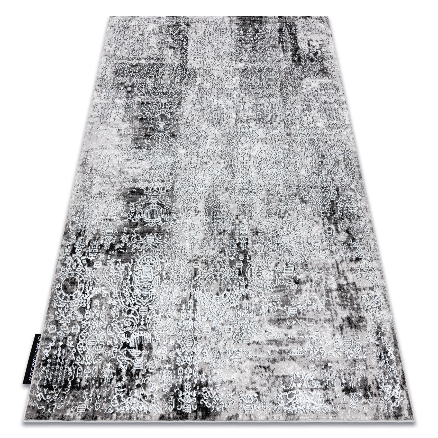 Dywan DE LUXE nowoczesny 2081 Ornament vintage przecierany - Strukturalny krem / szary 240x340 cm