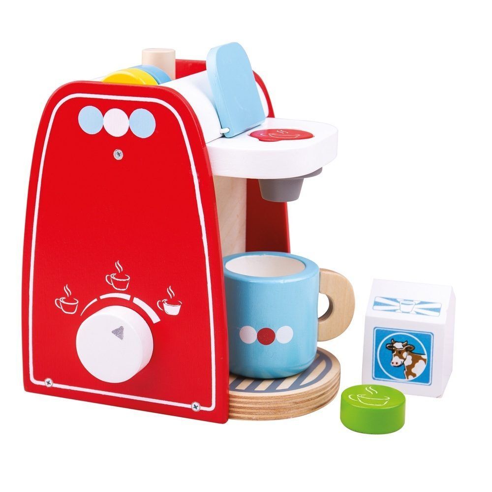 Bigjigs Toys Drewniany ekspres do kawy czerwony
