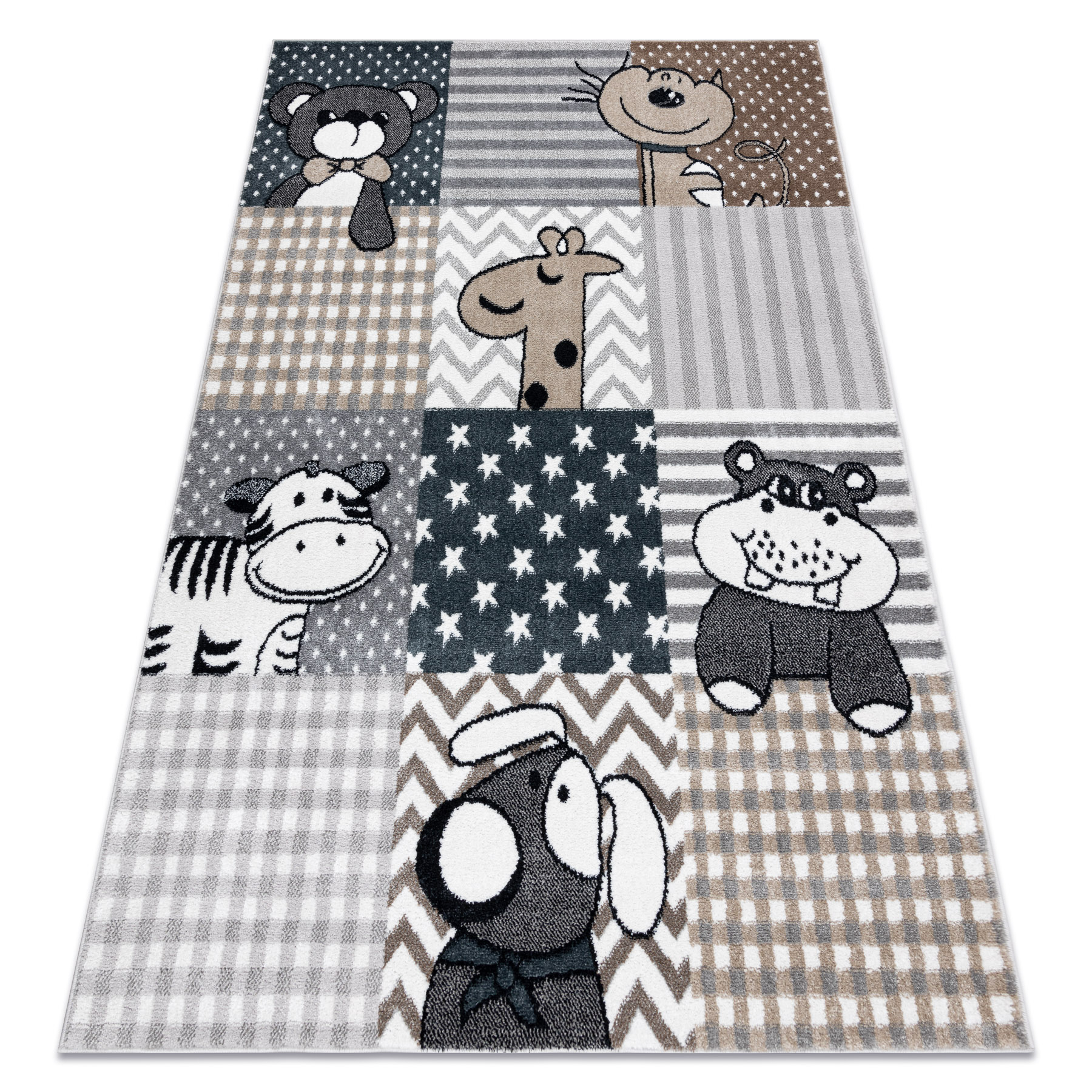 Dywan FUN Pets dla dzieci, zwierzęta szary 140x190 cm