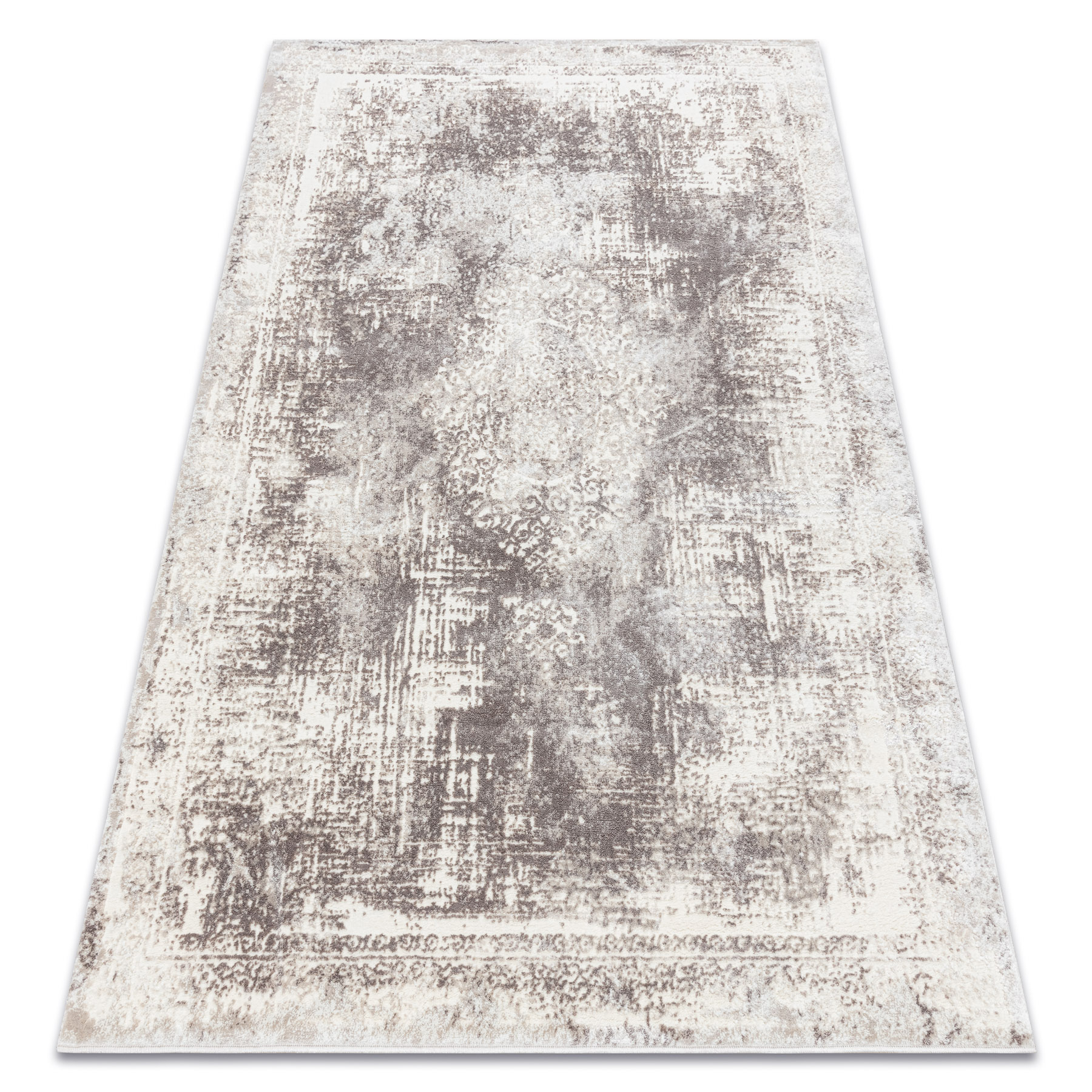 Dywan CORE W9784 Rozeta Vintage - Strukturalny, dwa poziomy runa, beż beżowy 80x150 cm
