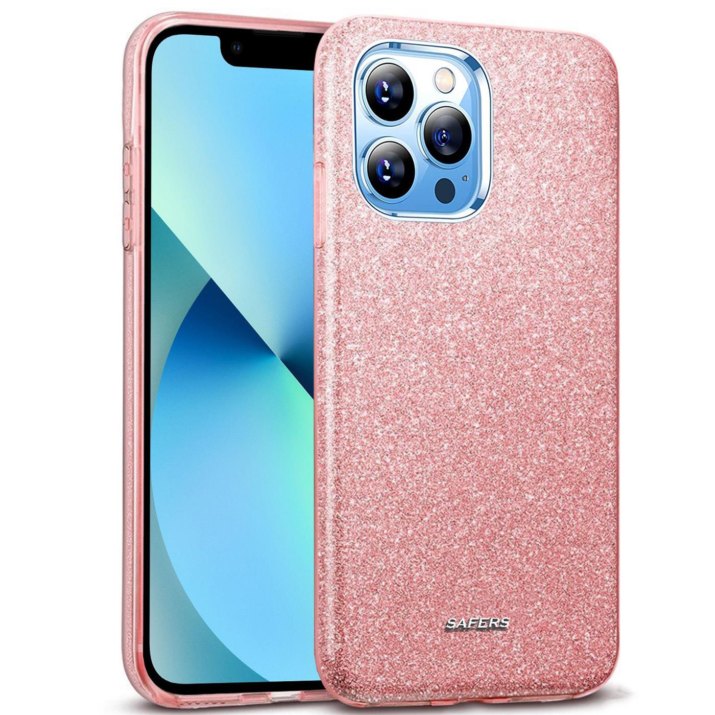 Etui na telefon komórkowy iPhone 13 Pro Max, brokatowe etui ochronne TPU, różowe złoto