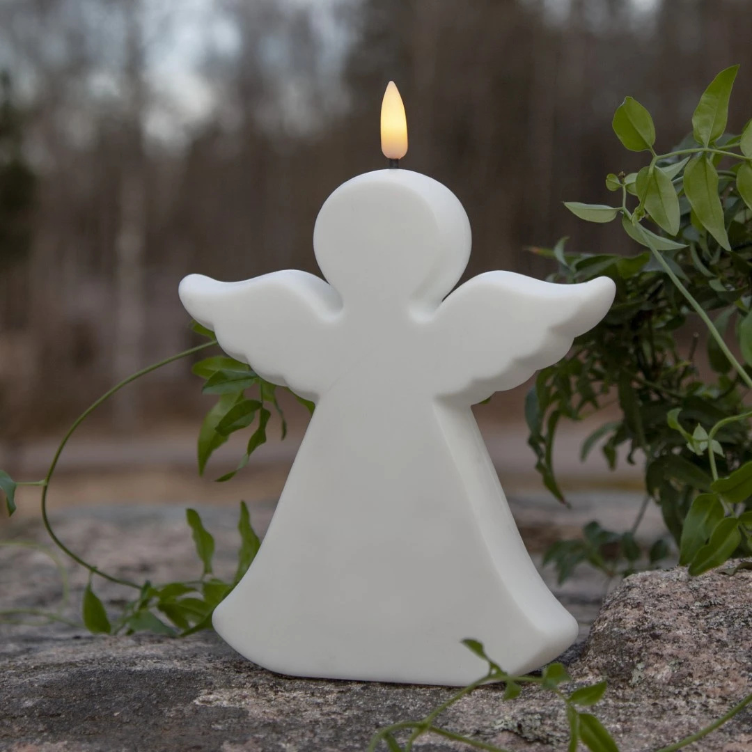 Świeca Led FLAMME biała Aniołek 18cm IP44
