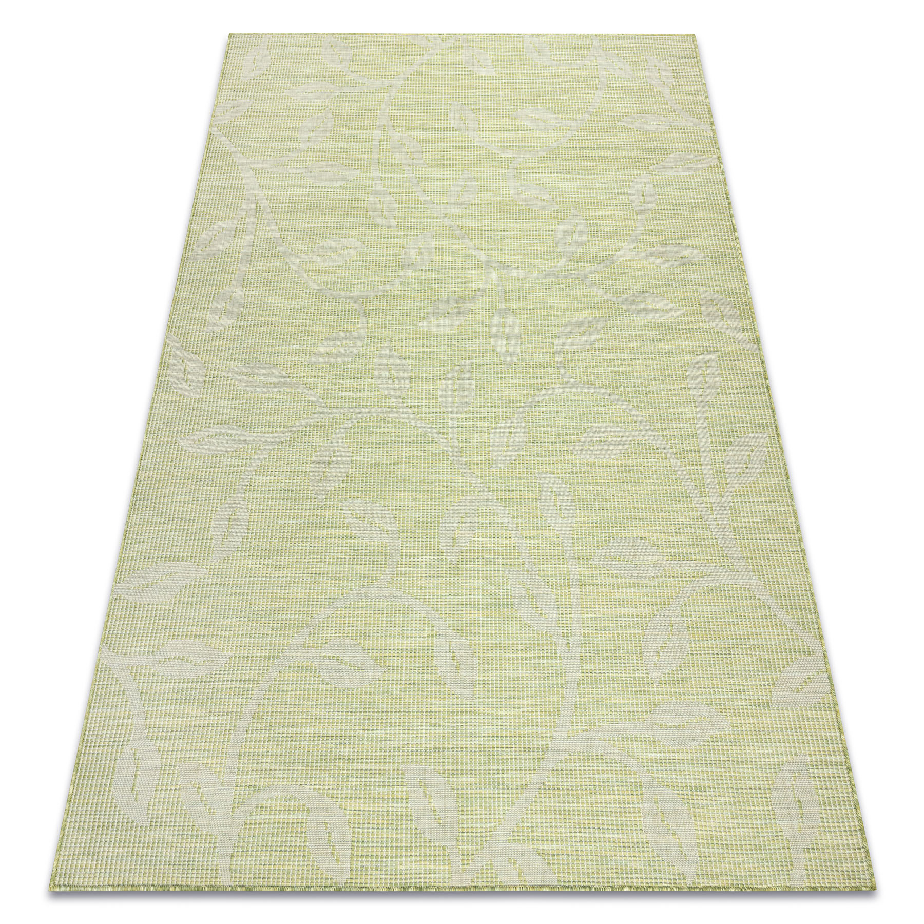 Dywan SZNURKOWY SIZAL płaskotkany PATIO 3045 liście / beż zielony 155x220 cm