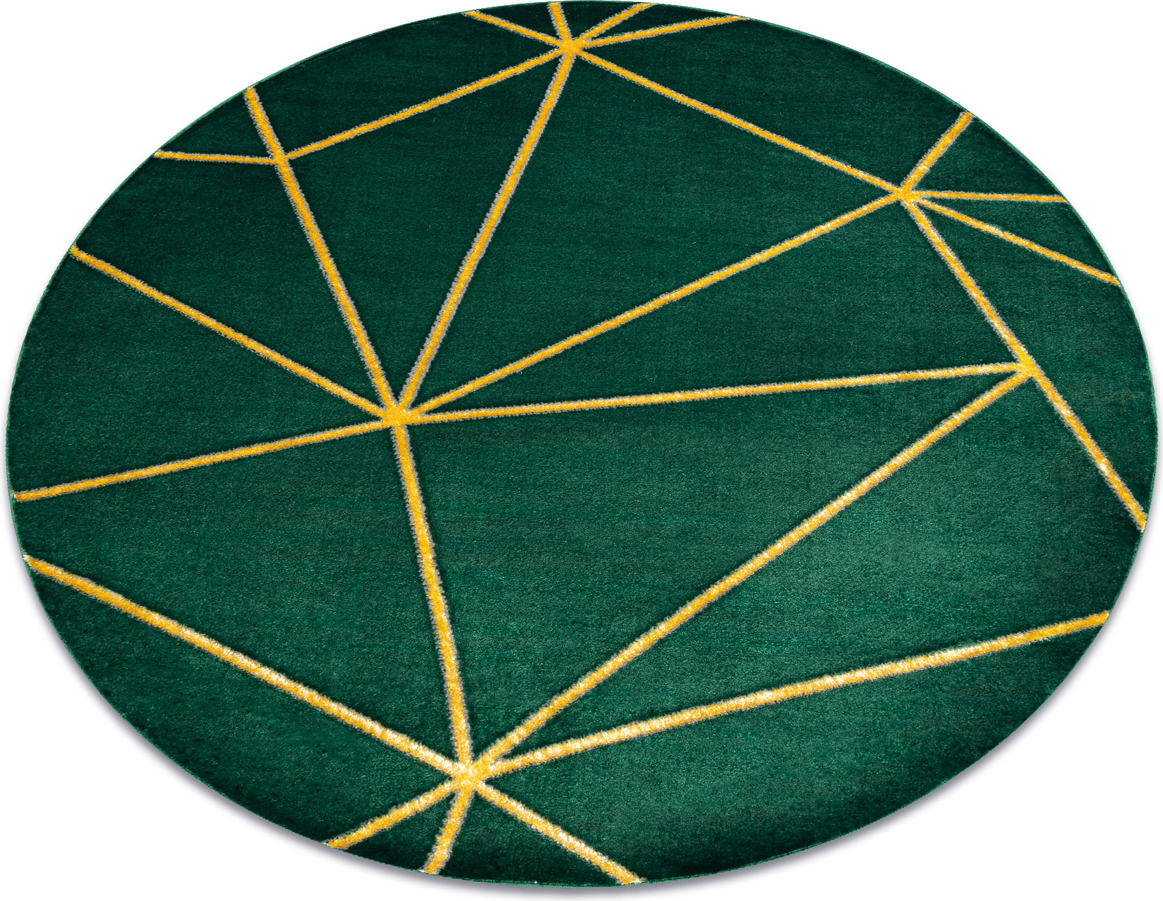 Dywan EMERALD ekskluzywny 1013 koło - glamour, stylowy geometryczny butelkowa zieleń / złoty zielony koło 200 cm