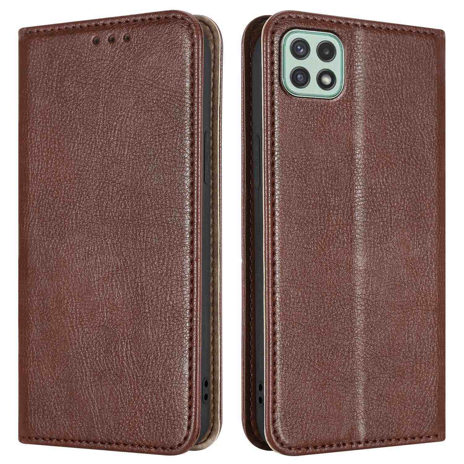 Etui Cadorabo do Samsung Galaxy A22 5G w kolorze brązowym etui na telefon komórkowy etui z funkcją podstawki kieszeń