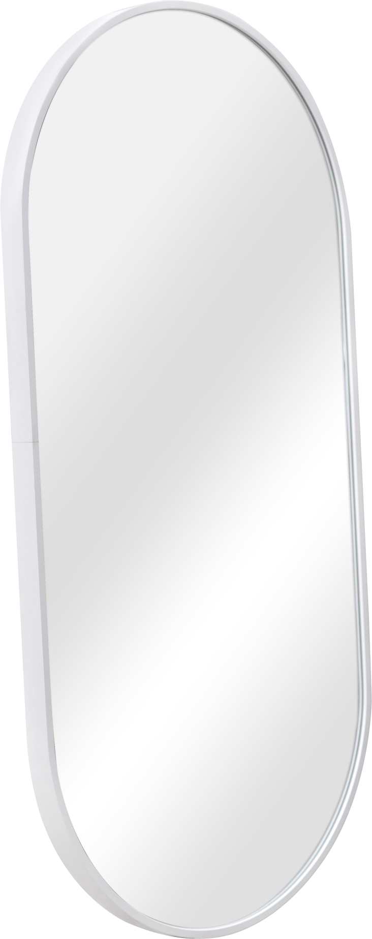 Lustro ścienne Corato 40x80cm Lustro łazienkowe Lustro do makijażu Lustro wiszące Kształt eliptyczny Montaż ścienny Biały