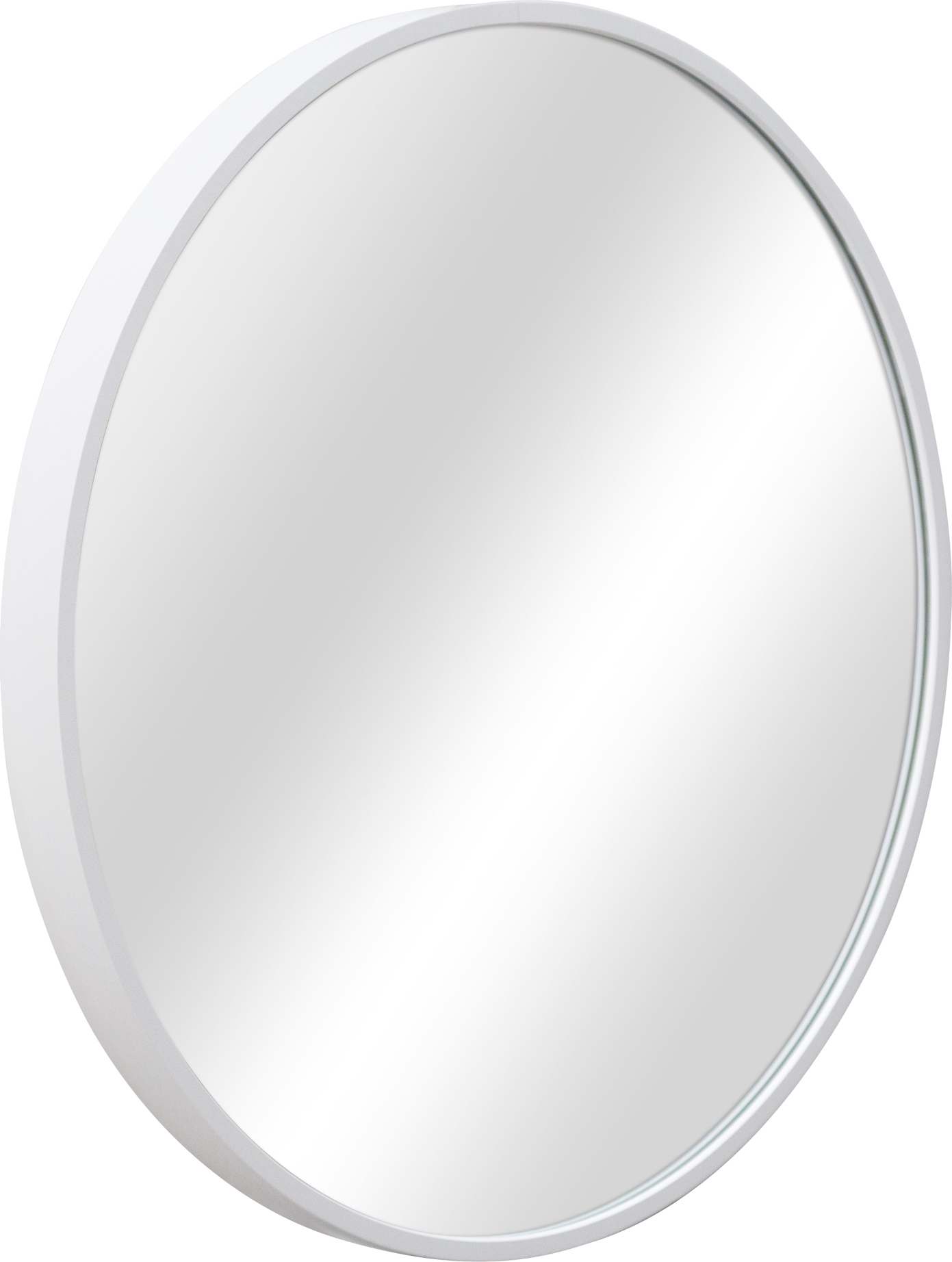 Lustro ścienne Modugno 50 cm Lustro łazienkowe Lustro do makijażu Lustro wiszące okrągłe Aluminiowa rama Montaż ścienny Biały