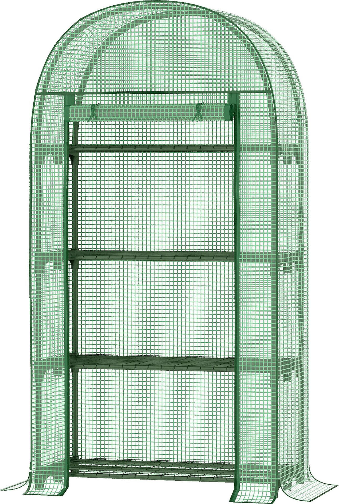 Outsunny szklarnia foliowa balkonowa z 4 półkami Mini szklarnia 80x49x160 cm