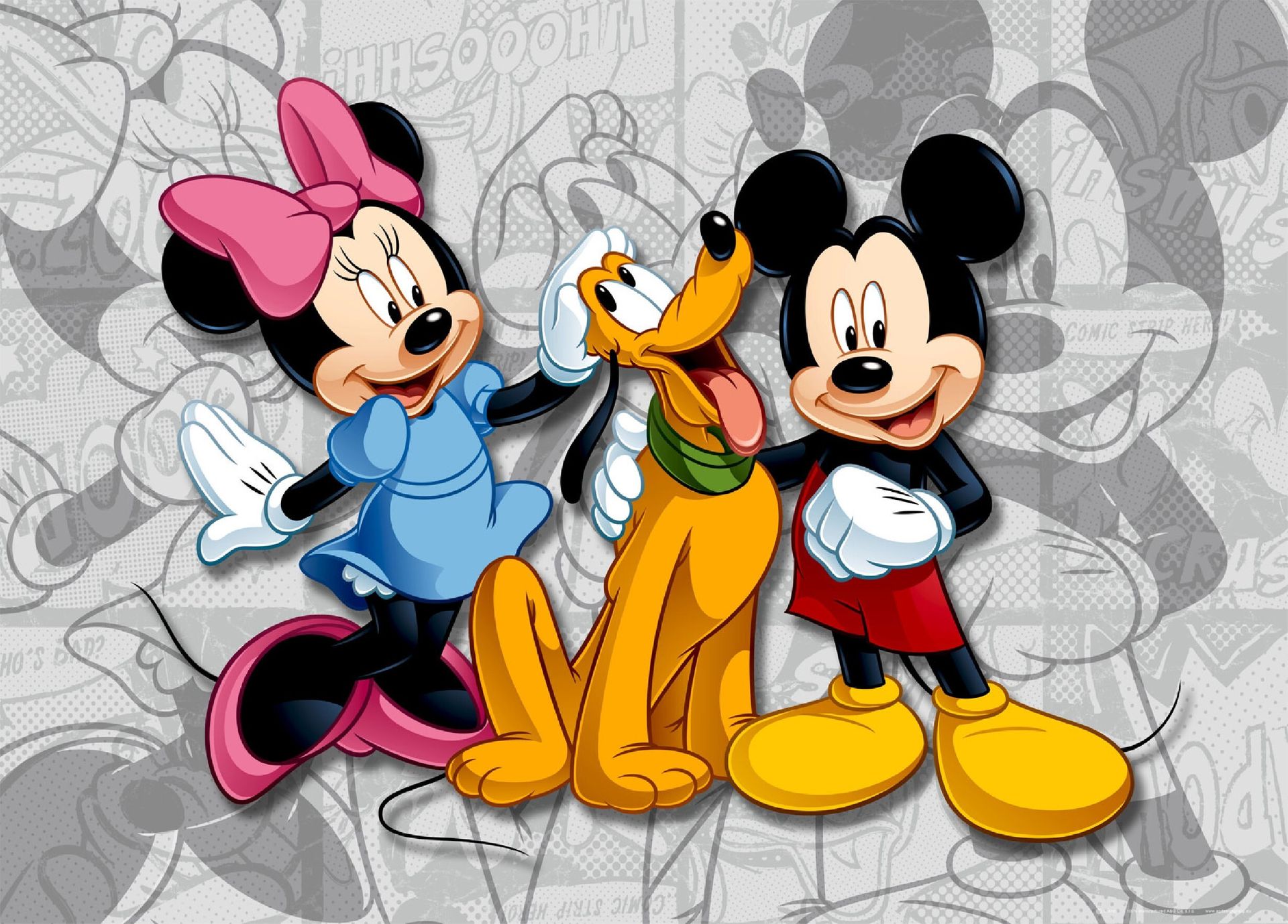 Disney plakat Myszka Minnie i Miki szarym,różowymIczerwonym - 600645 - 160 x 110 cm