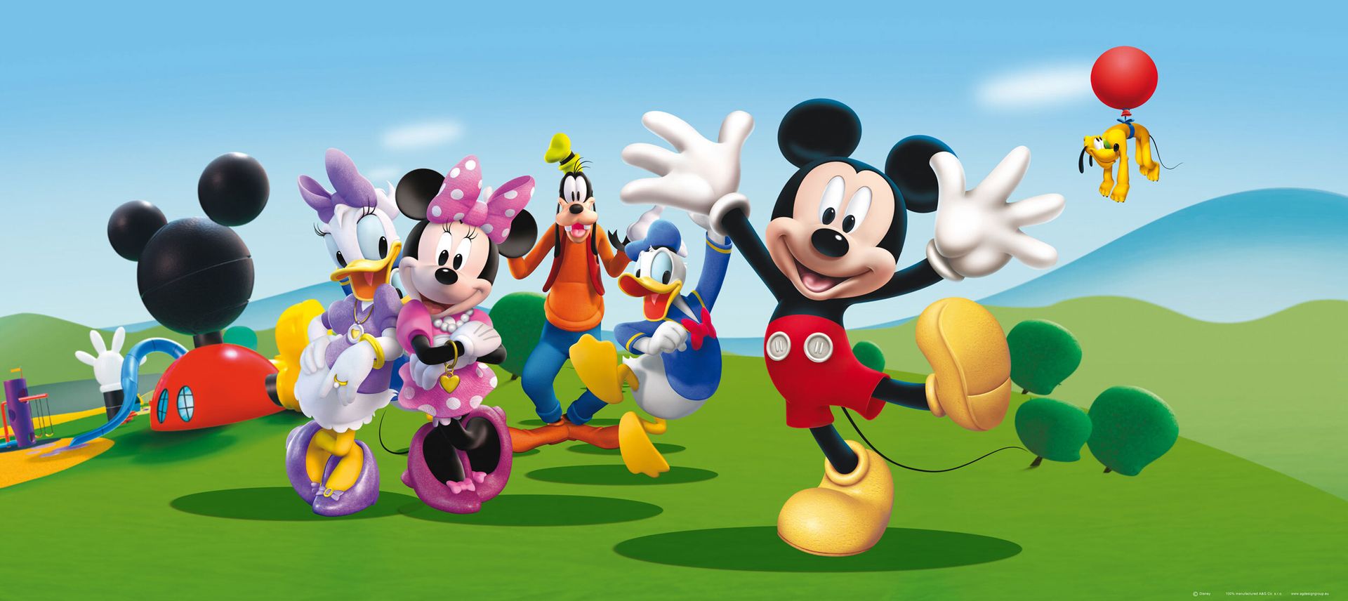 Disney plakat Myszka Miki niebieskimIzielonym - 600877 - 202 x 90 cm