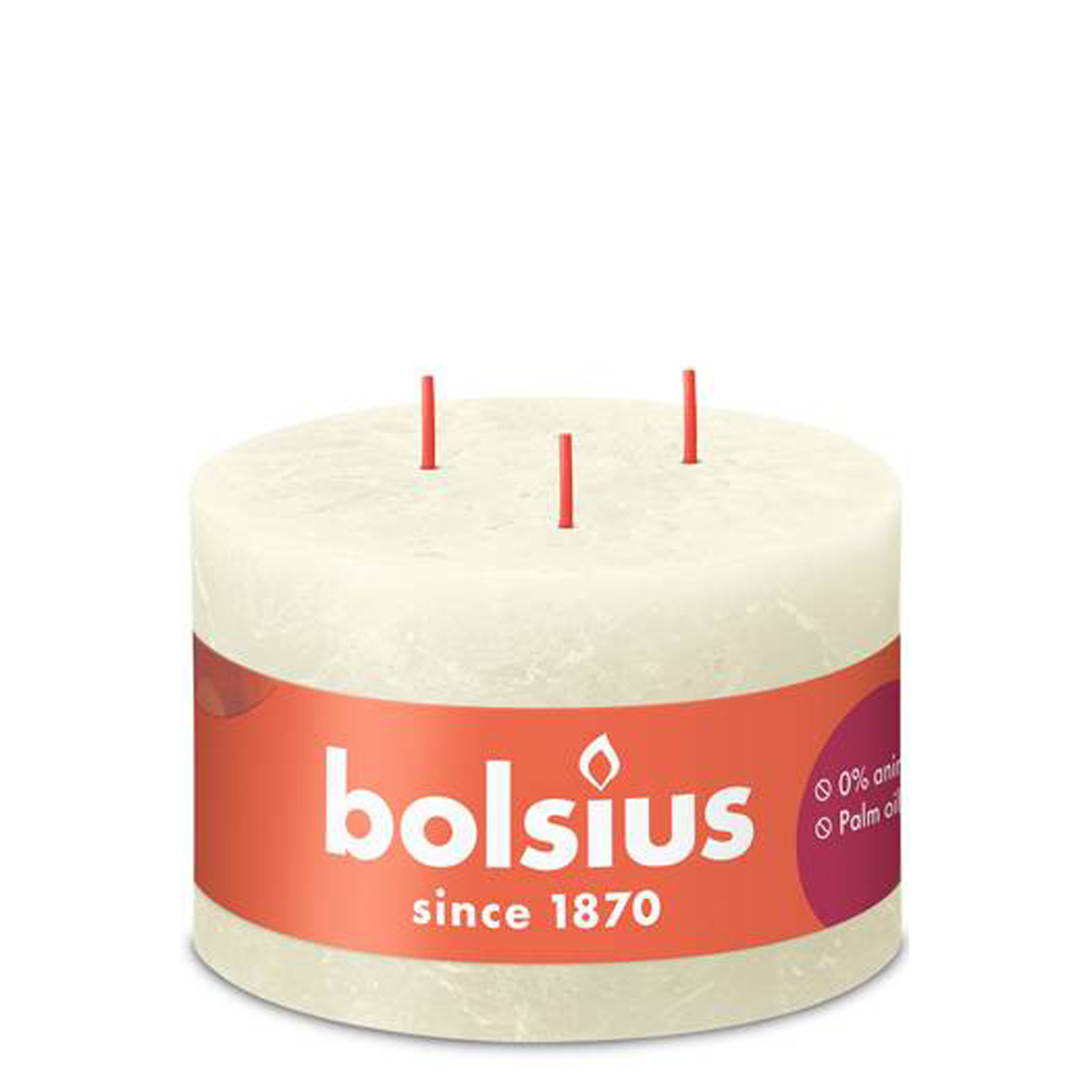 Bolsius Rustik 3wick świeca miękka perła 90/140mm