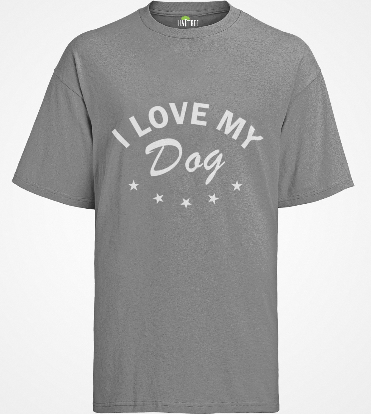 Organiczny męski t-shirt psy prezent dla właściciela psa z napisem Kocham mojego psa kocham psa