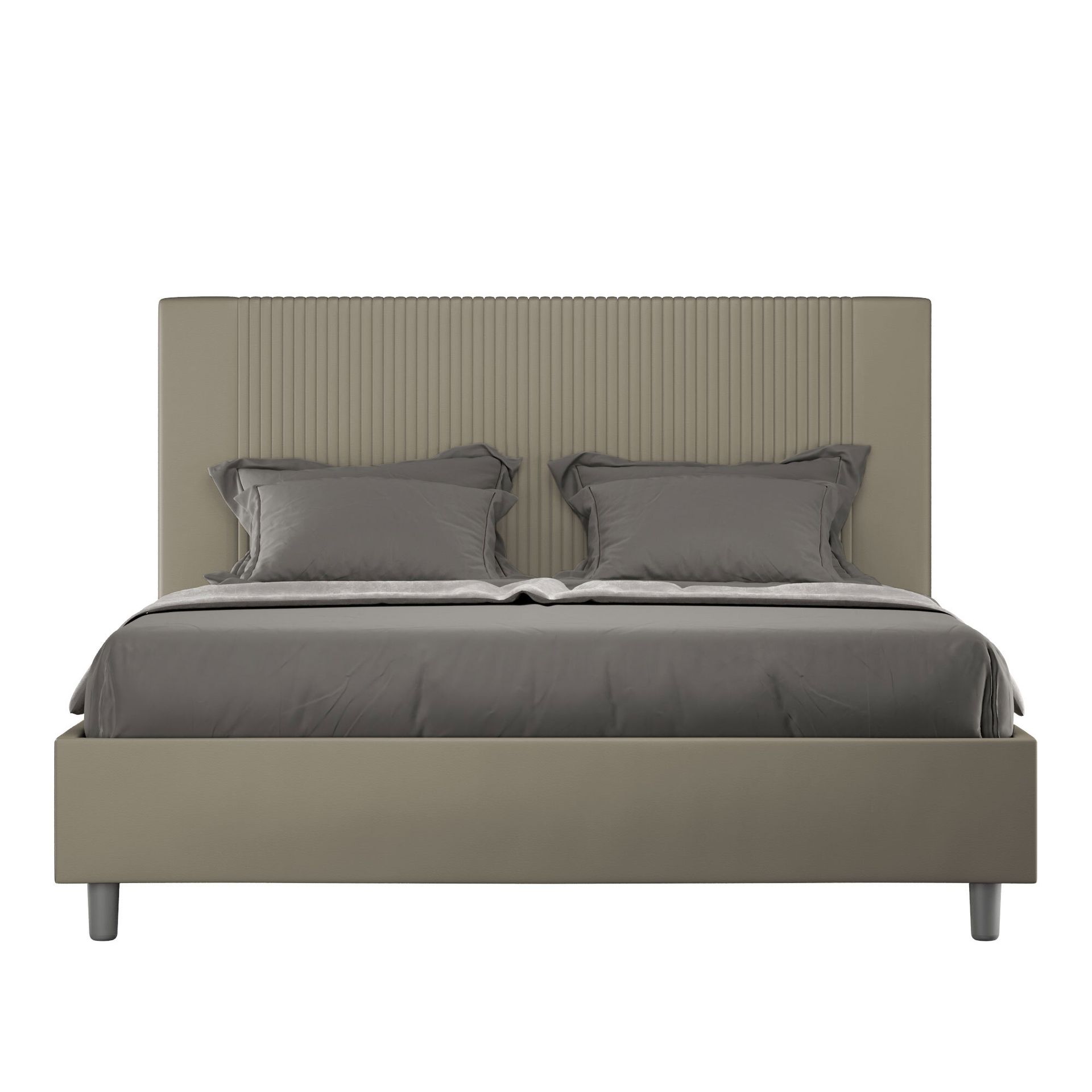 Łóżko tapicerowane 160x200 Goya Cappuccino imitacja skóry