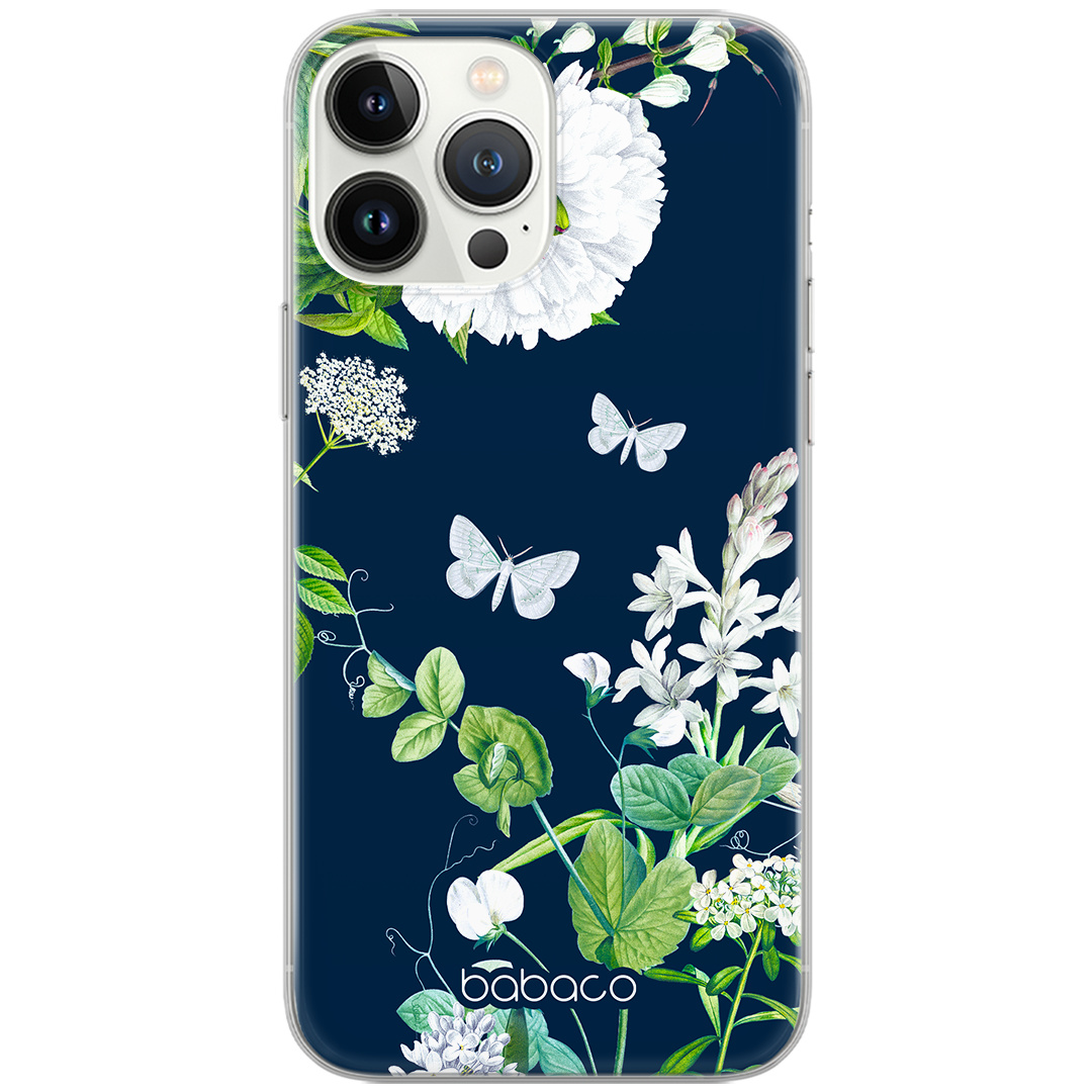 Etui do Samsung GALAXY NOTE 20 ULTRA Kwiaty 032 Babaco Nadruk pełny Granatowy