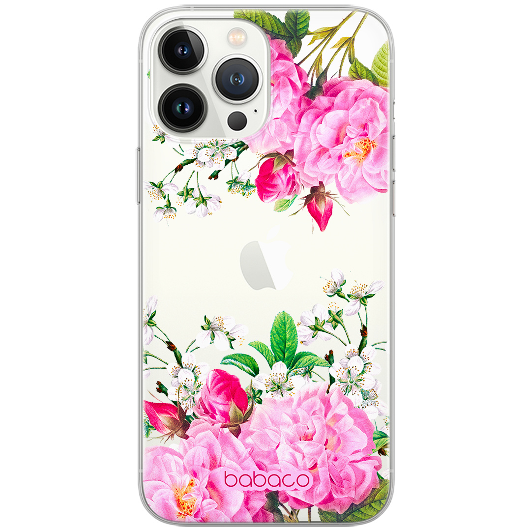 Etui do Apple IPHONE X/ XS Kwiaty 046 Babaco Nadruk częściowy Przeźroczysty