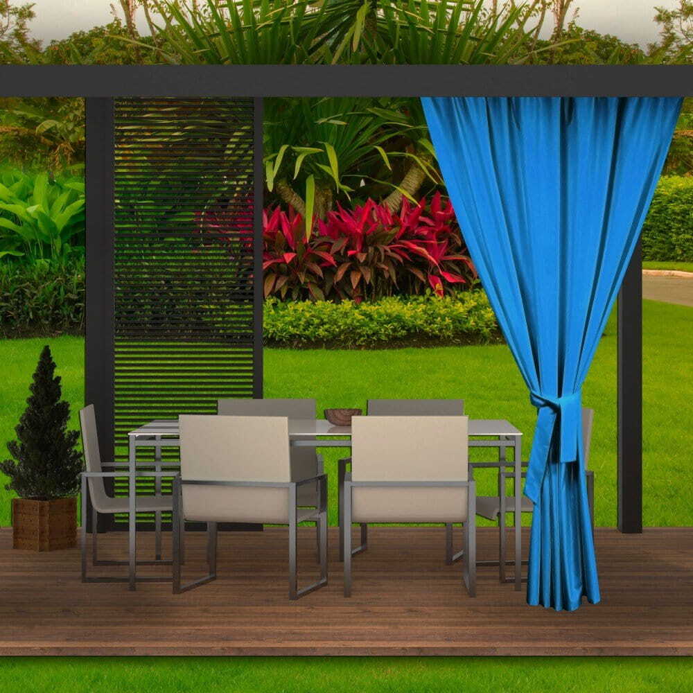Zasłona ogrodowa 155x240cm niebieska 1 szt zasłona zewnętrzna wodoodporna zasłona na taras balkon zasłona do ogrodu zasłona na zewnątrz