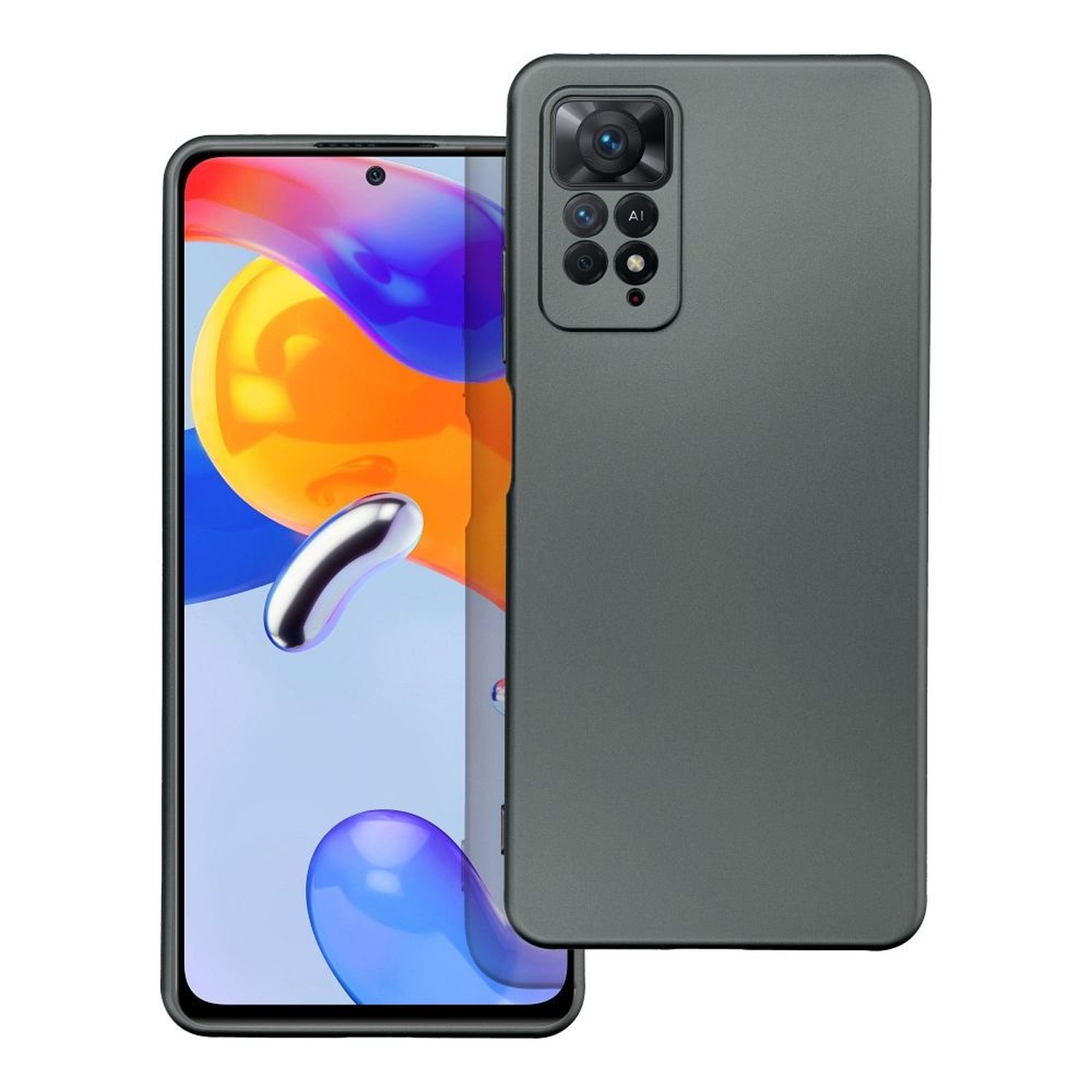 Metaliczne etui na telefon komórkowy z ochroną aparatu kompatybilne z iPhone 8 szary