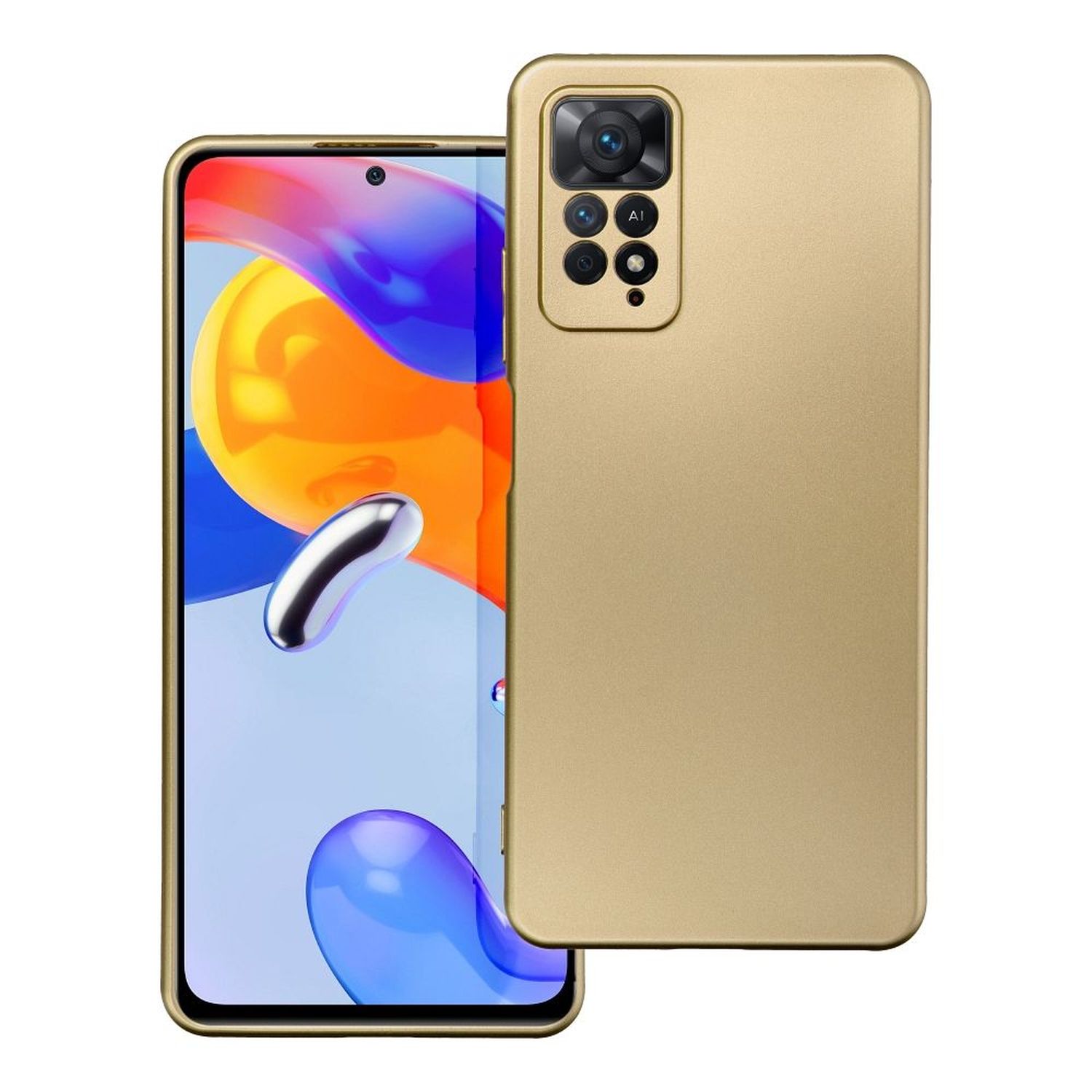 Metaliczne etui na telefon komórkowy z osłoną aparatu kompatybilne z Xiaomi Redmi 9AT Gold