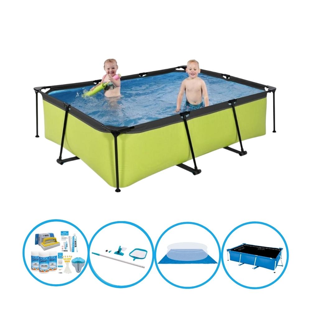 EXIT Basen Lime - Basen stelażowy 220x150x60 cm - Oferta basenów