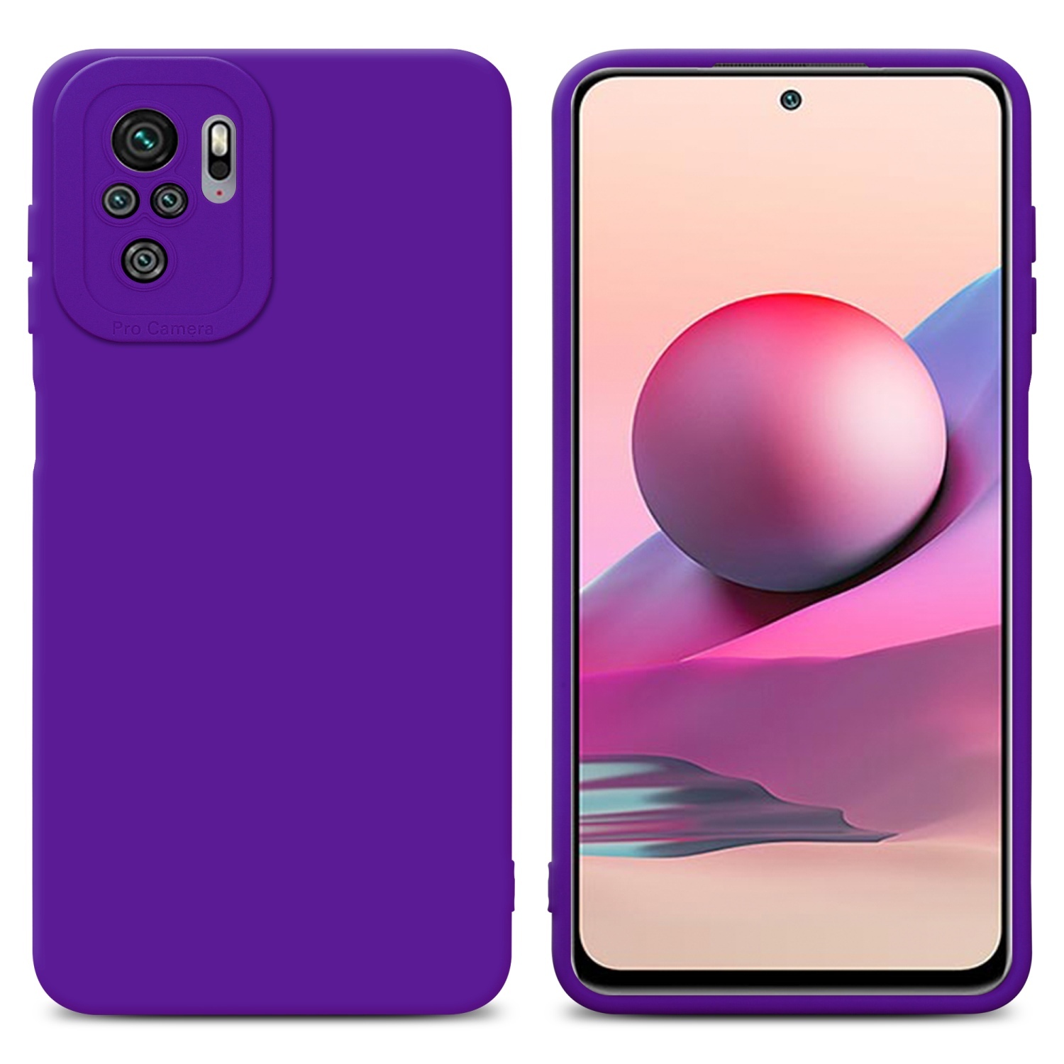 Cadorabo Etui do Xiaomi RedMi NOTE 10 4G / RedMi NOTE 10S Etui ochronne z fioletowego silikonu TPU Etui na telefon komórkowy