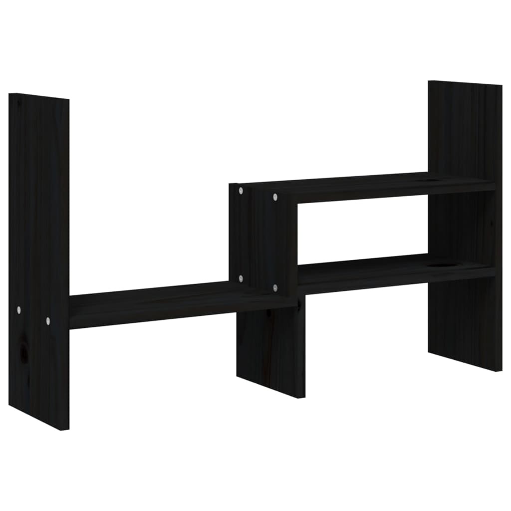 vidaXL Podstawa pod monitor czarna (39-72)x17x43 cm lite drewno sosnowe