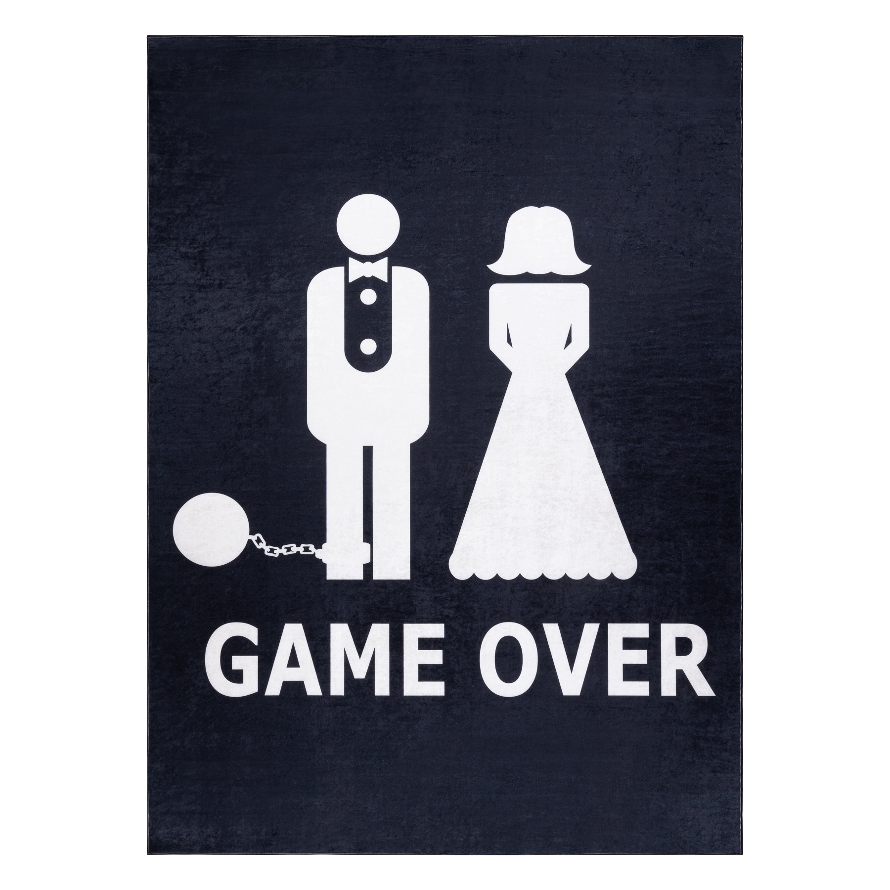 Dywan do prania BAMBINO 2104 'Game over' wesele, ślub, wieczór kawalerski, antypoślizgowy - czarny 160x220 cm