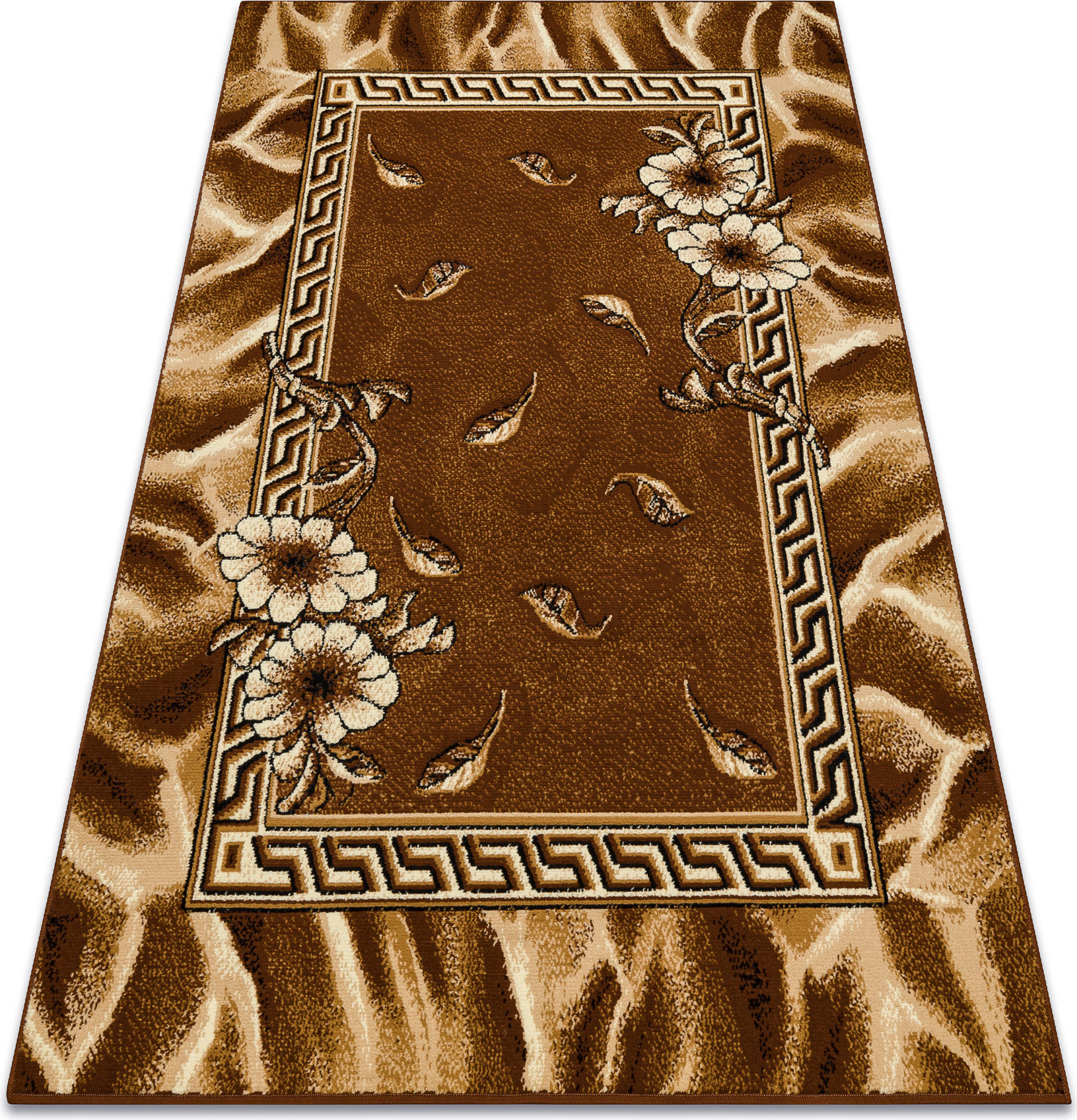 Dywan BCF Morad TRIO Liście, kwiaty klasyczny - brązowy 200x300 cm