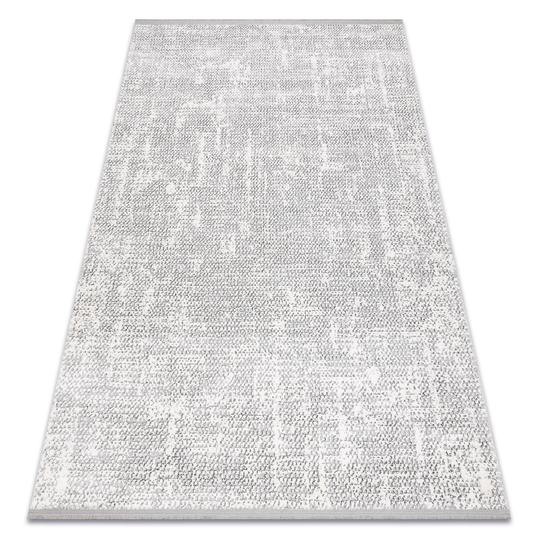 Dywan TULS nowoczesny, strukturalny, frędzle 51325 Melanż kość słoniowa / szary 200x290 cm