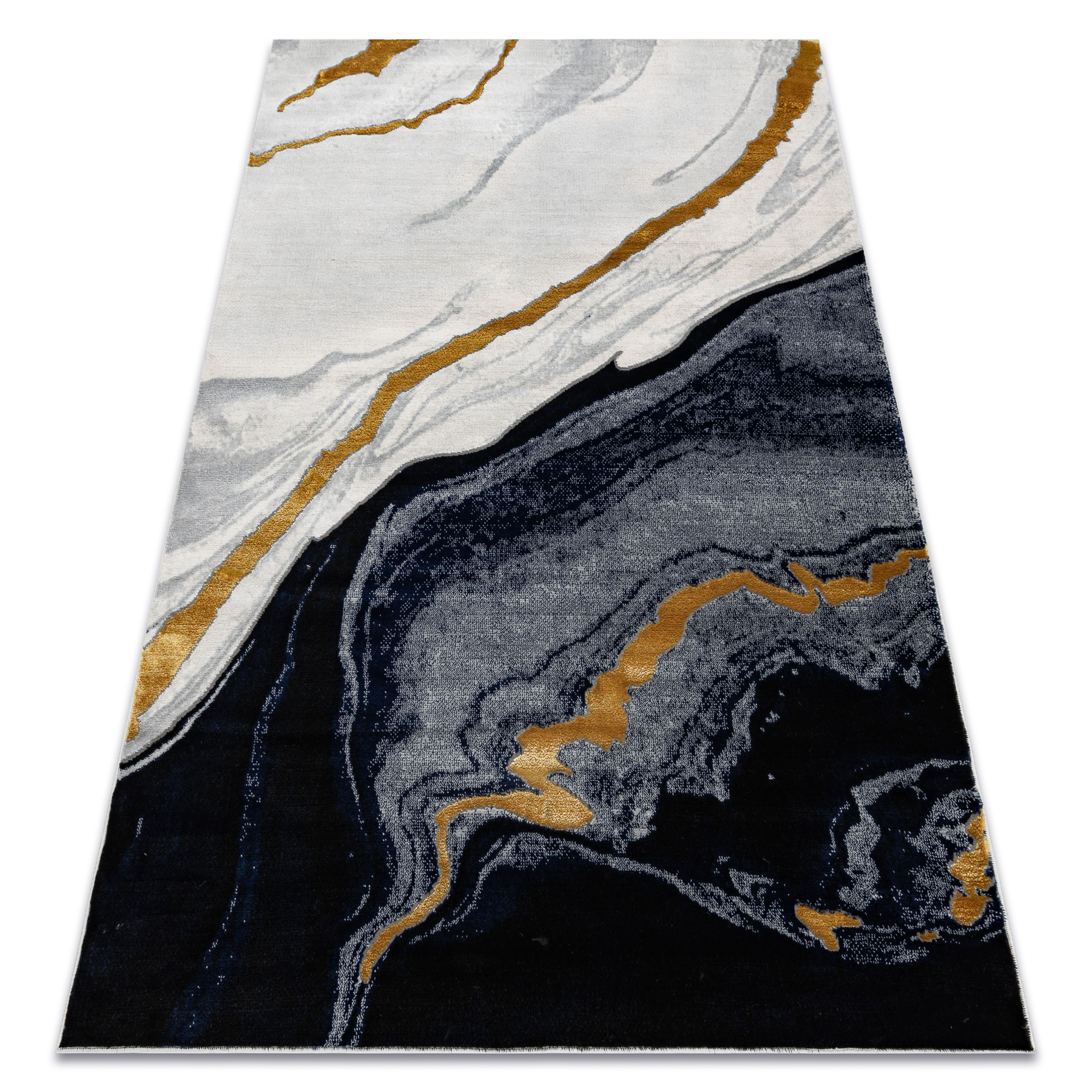 Dywan EMERALD ekskluzywny 1017 glamour, stylowy marmur granatowy / złoty niebieski 120x170 cm