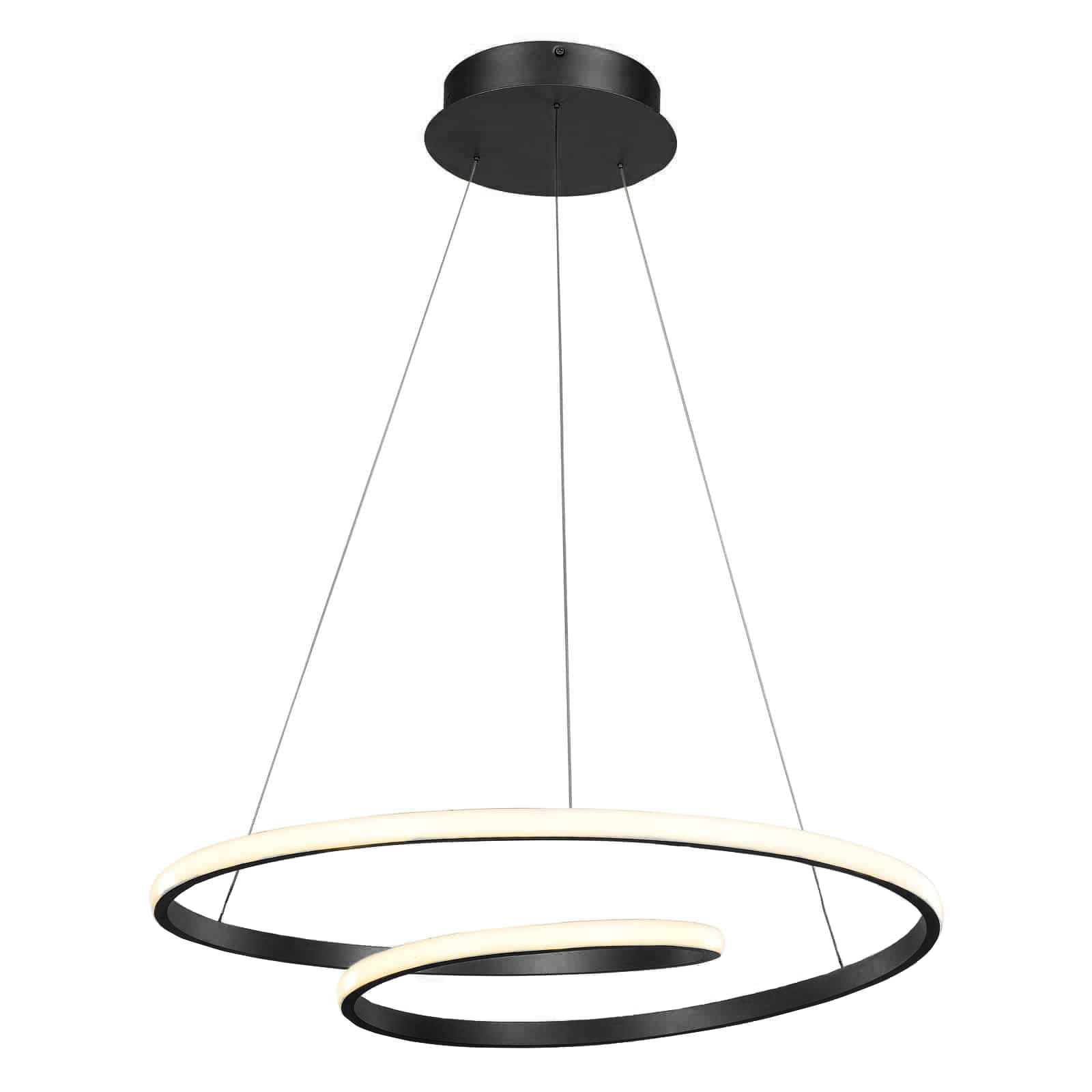 ZOLTA Nowoczesny żyrandol LED - lampa wisząca z czarną pętlą Neutralna barwa światła - żyrandol - lampa do sypialni - lampa wisząca