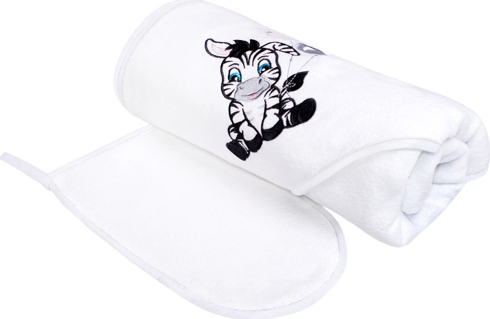 ręcznik dla niemowląt New Baby Zebra 90x90cm biały