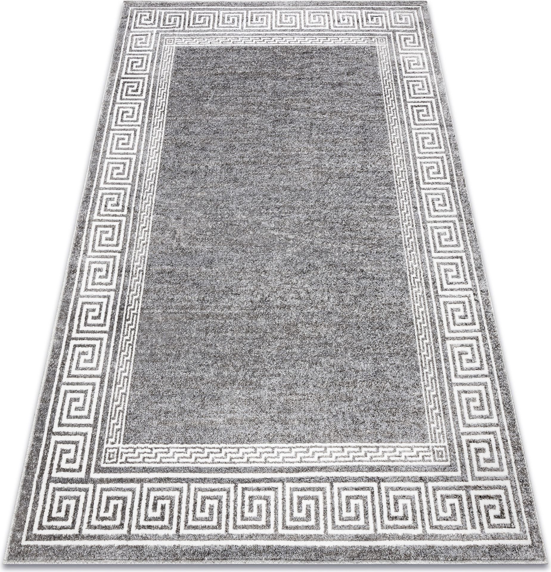 Dywan MATEO 8033/644 Nowoczesny, grecki, ramka - strukturalny szary 160x220 cm