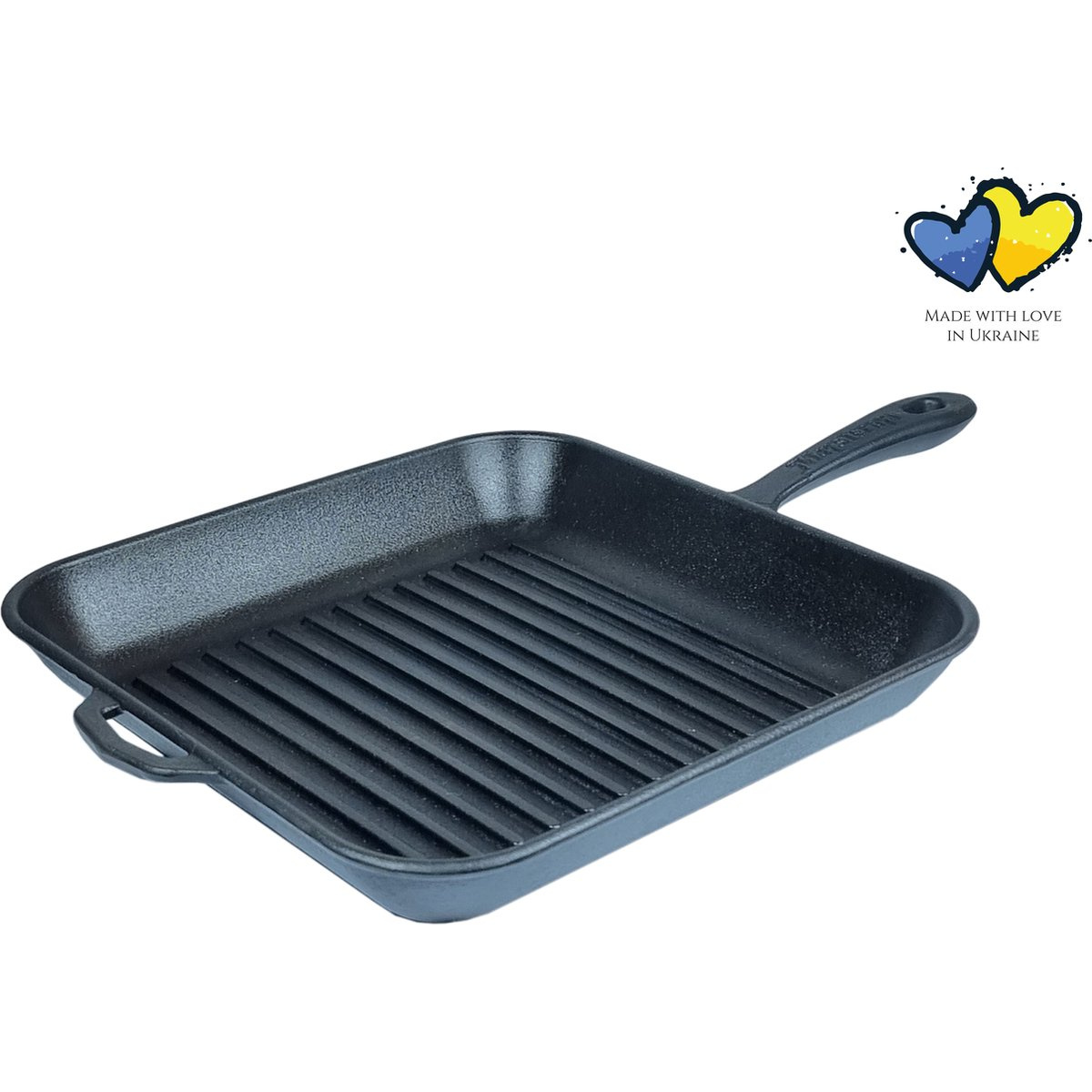 Żeliwna patelnia grillowa z metalowym uchwytem - 28 x 28 x 4 cm - patelnia do steków - grillowanie - odporna na zarysowania - zestaw patelni - czarny