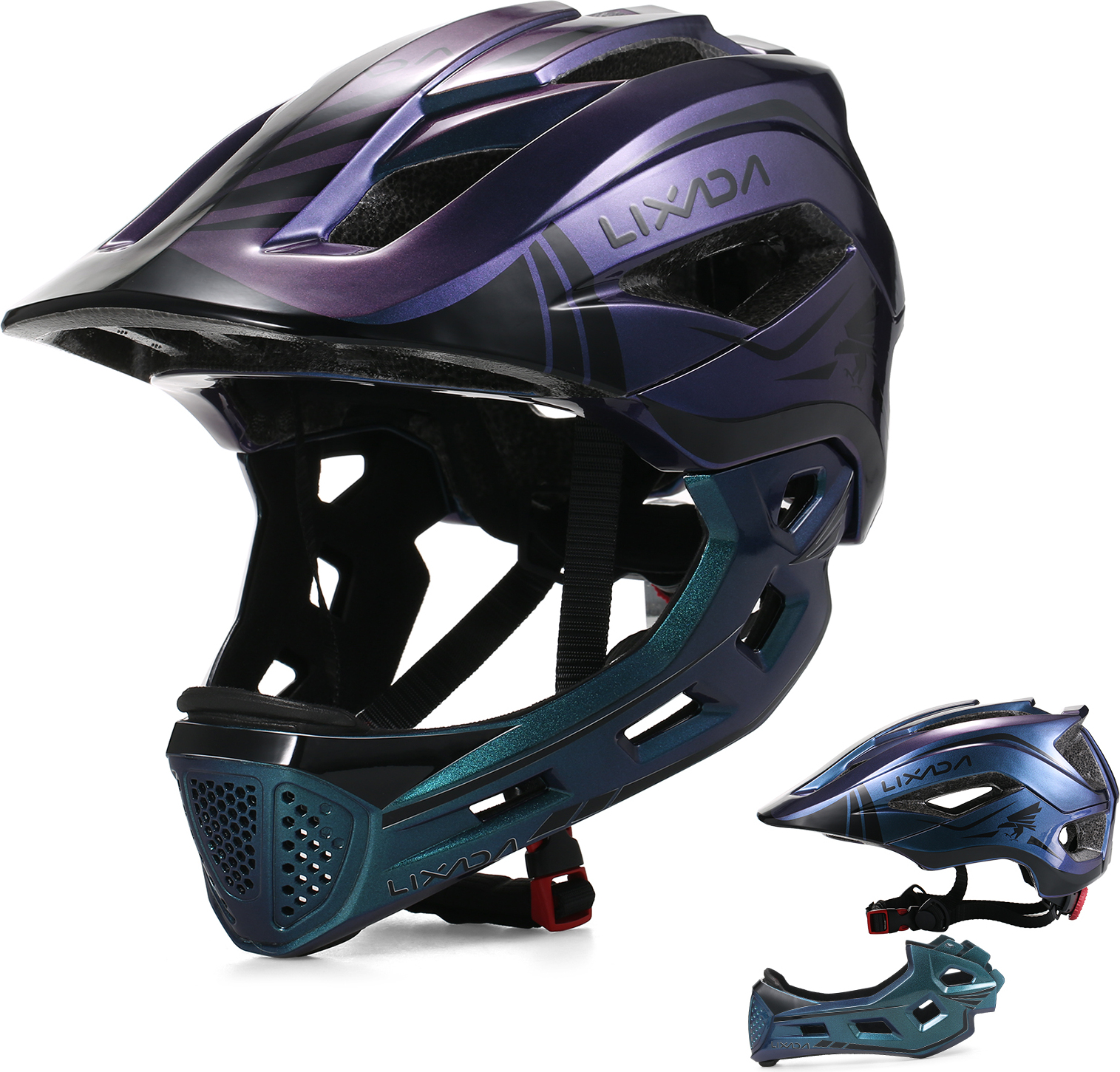 Lixada Odpinany kask dziecięcy, sportowy, ochronny, kask rowerowy, sprzęt ochronny do jazdy na rowerze, deskorolce, rolkach, hulajnodze