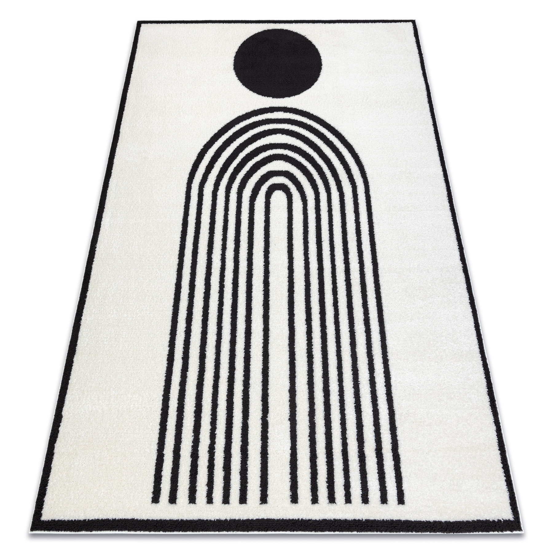 Dywan MODE 8597 geometryczny krem / czarny beżowy 160x220 cm