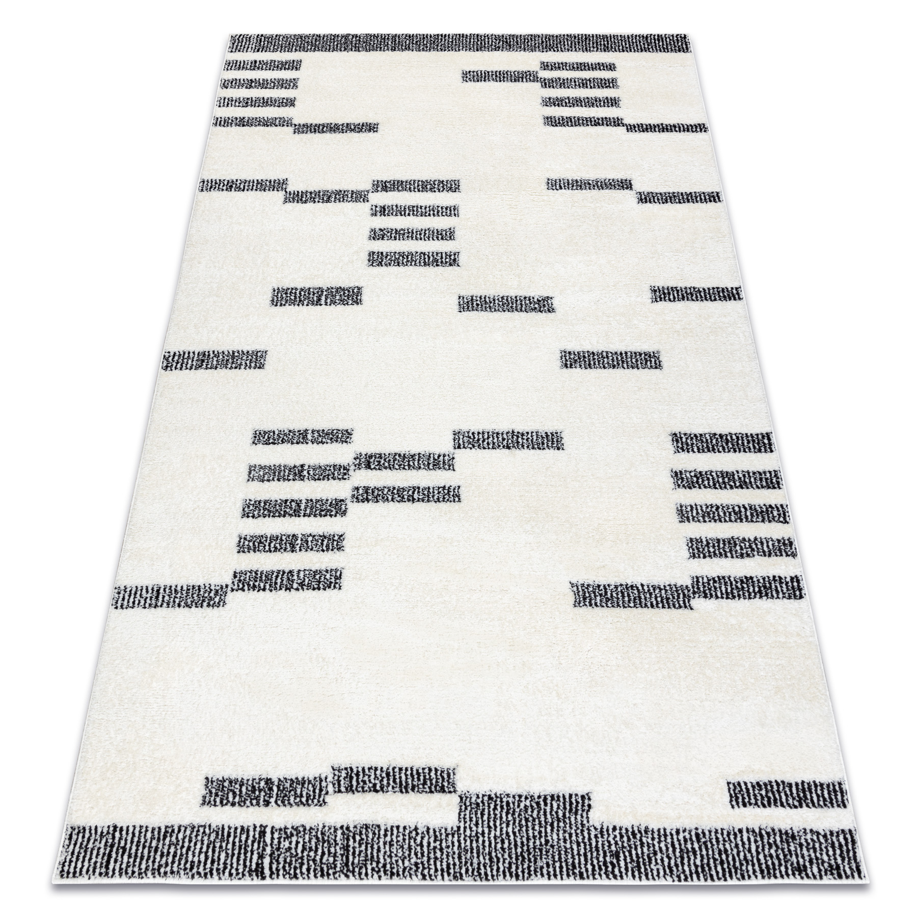 Dywan MODE 8511 geometryczny krem / czarny beżowy 140x190 cm