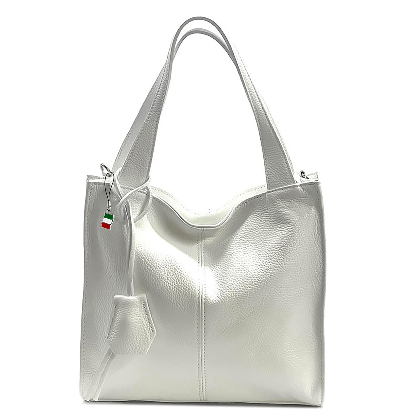 Wielokolorowy skórzany plecak miejski Florence stripe zip OTF155W