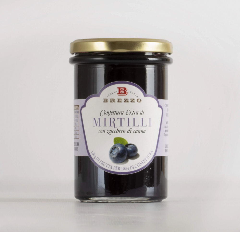 Dżem extra z borówek, 350 g (120 g owoców na 100 g) / Brezzo