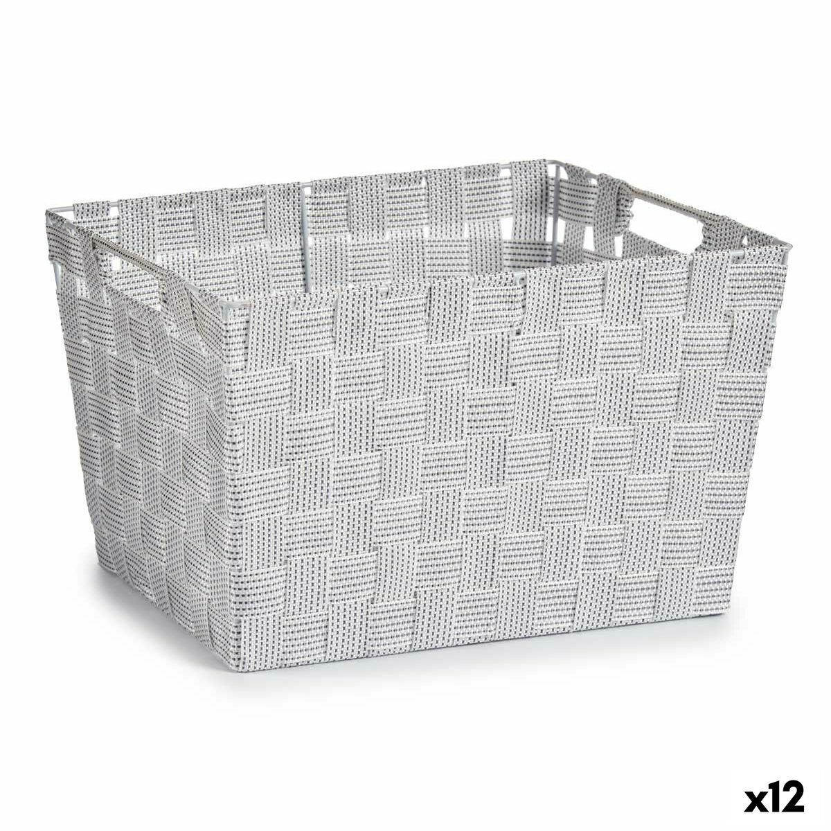 Kosz na pranie biały materiał 10 L 25 x 20 x 35 cm (12 sztuk)