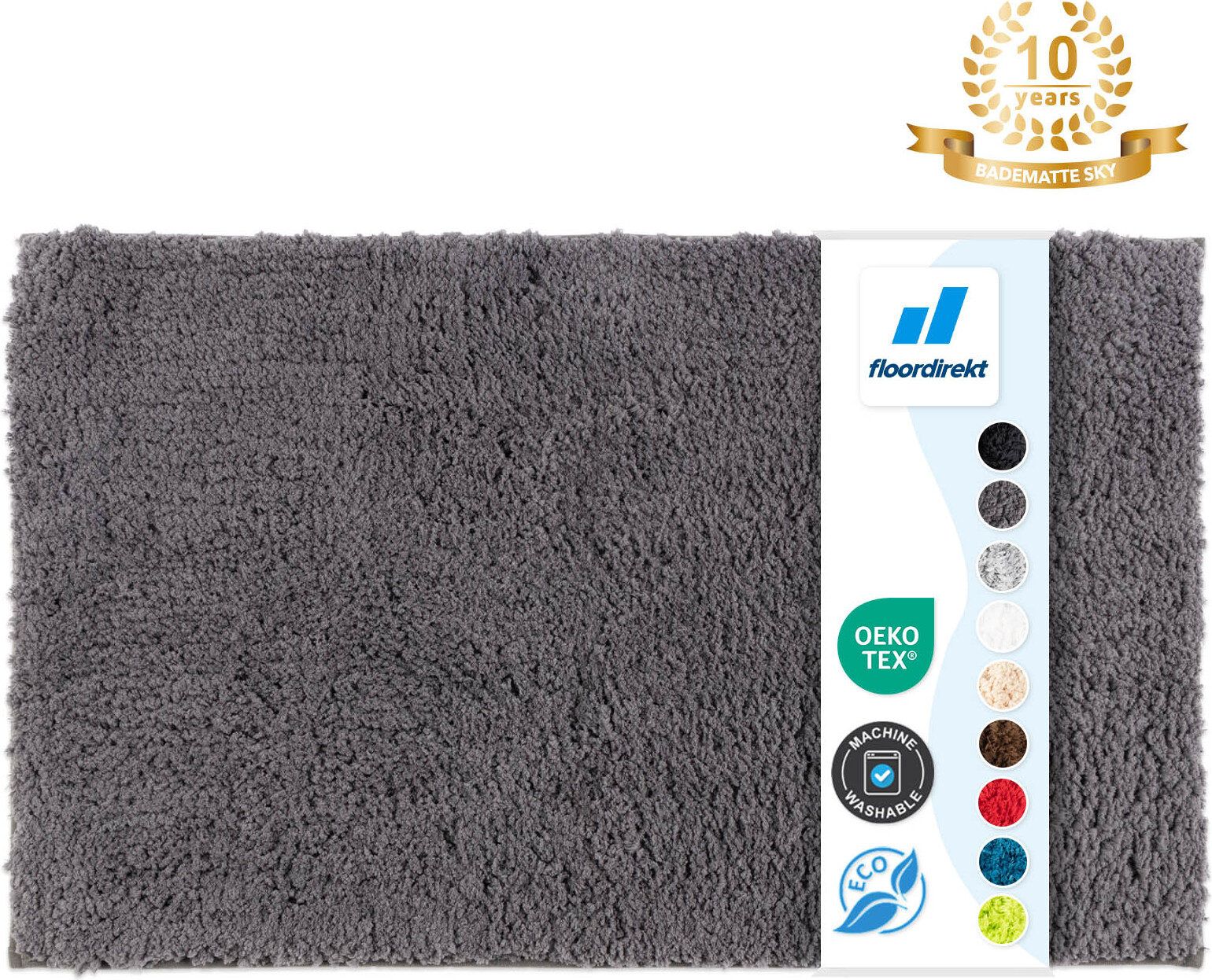 Dywanik kąpielowy Sky antypoślizgowy i szybkoschnący ciemnoszary 80x150 cm