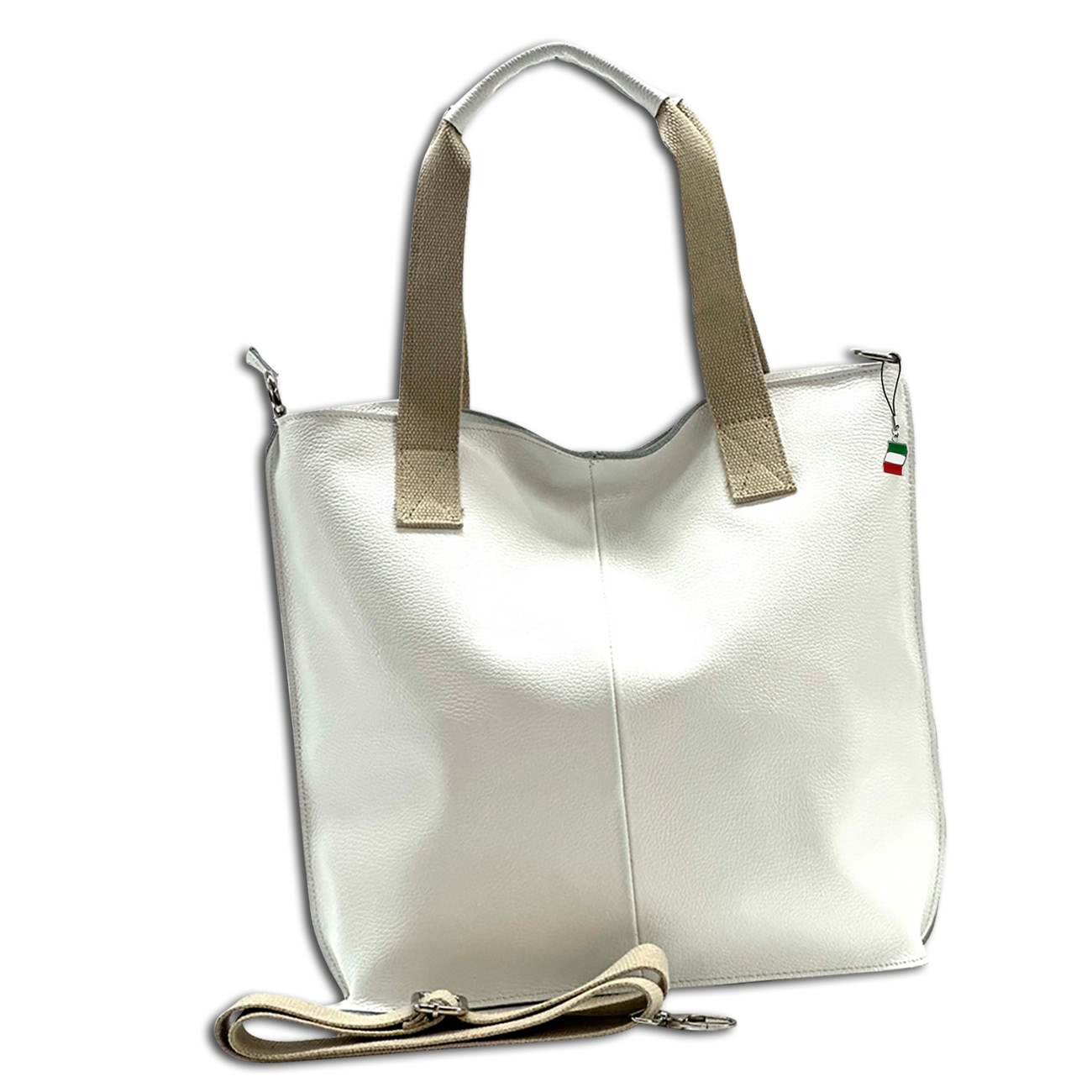 Wielokolorowy skórzany plecak miejski Florence stripe zip OTF161W