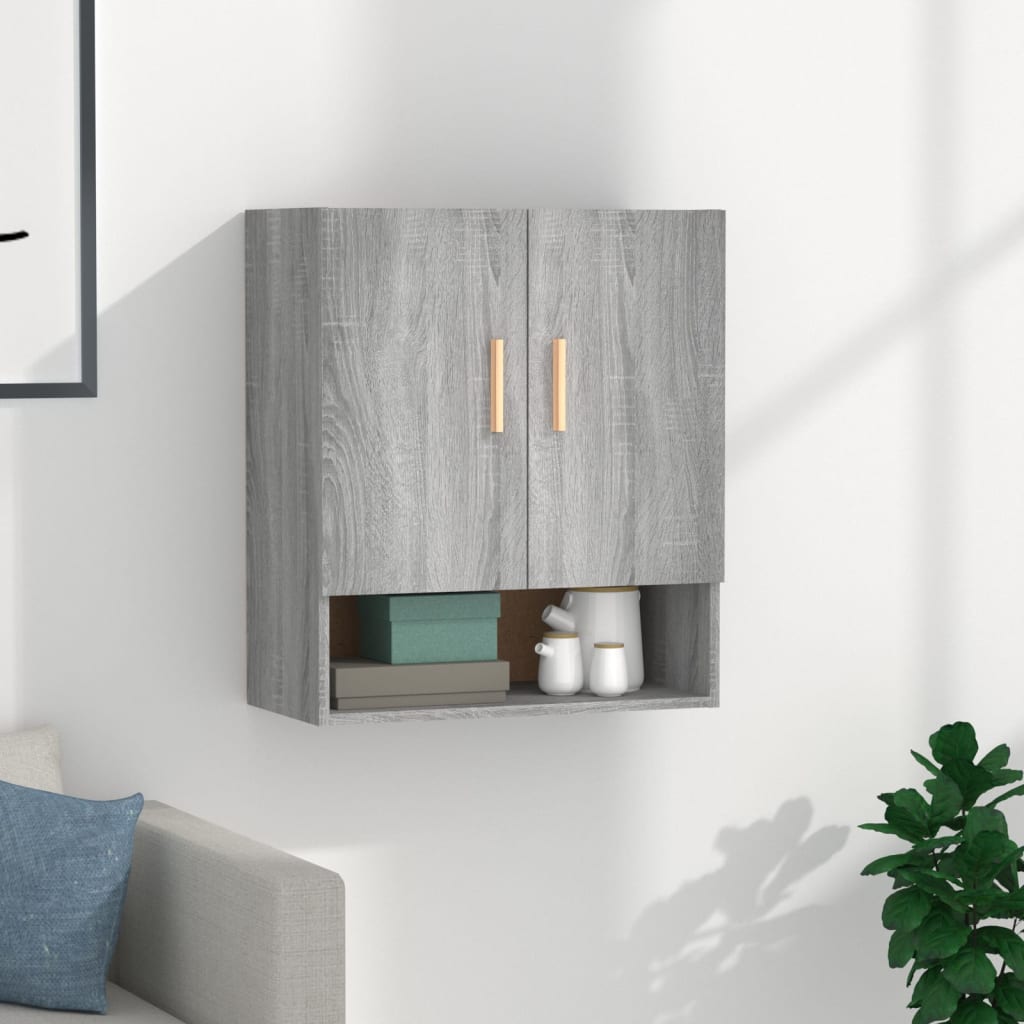 The Living Store Szafka ścienna Grey Sonoma 60x31x70 cm Materiał drewnopochodny