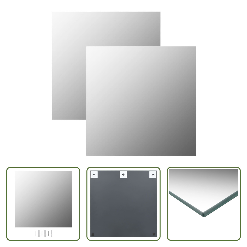 The Living Store Lustro ścienne 2 szt. 60x60 cm Kwadratowe szkło