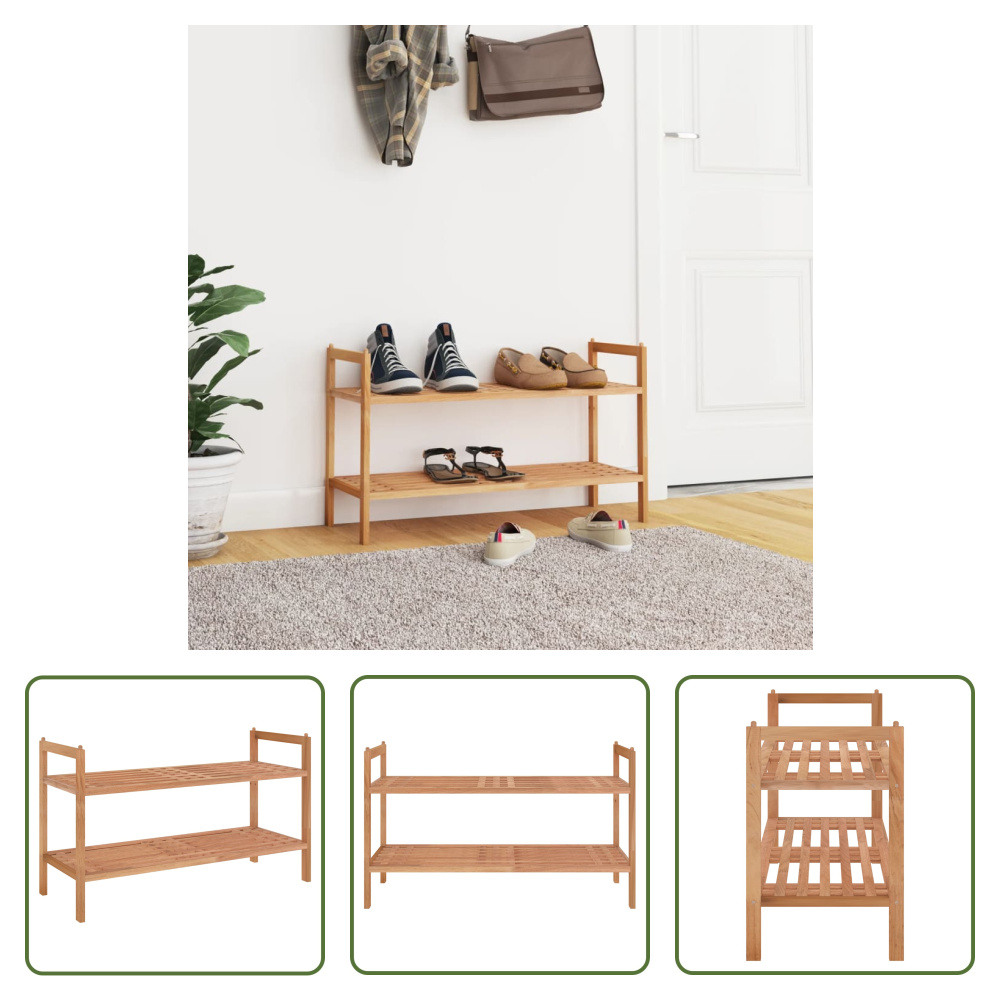 The Living Store Stojak na buty 69x27x41 cm orzech lity