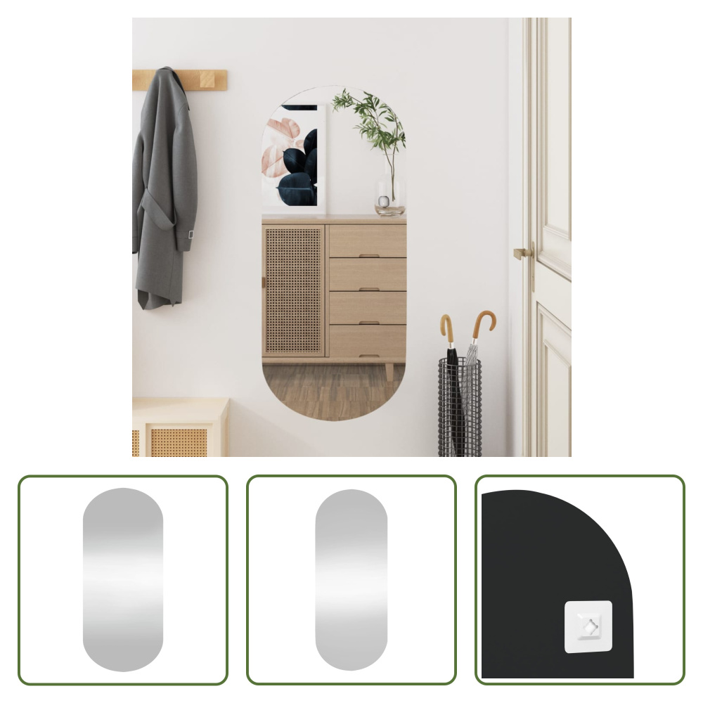 The Living Store Lustro ścienne 35x80 cm szklane owalne