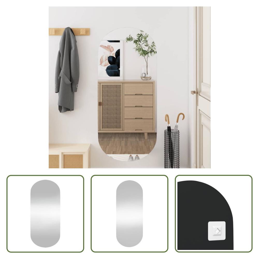 The Living Store Lustro ścienne 40x90 cm szklane owalne