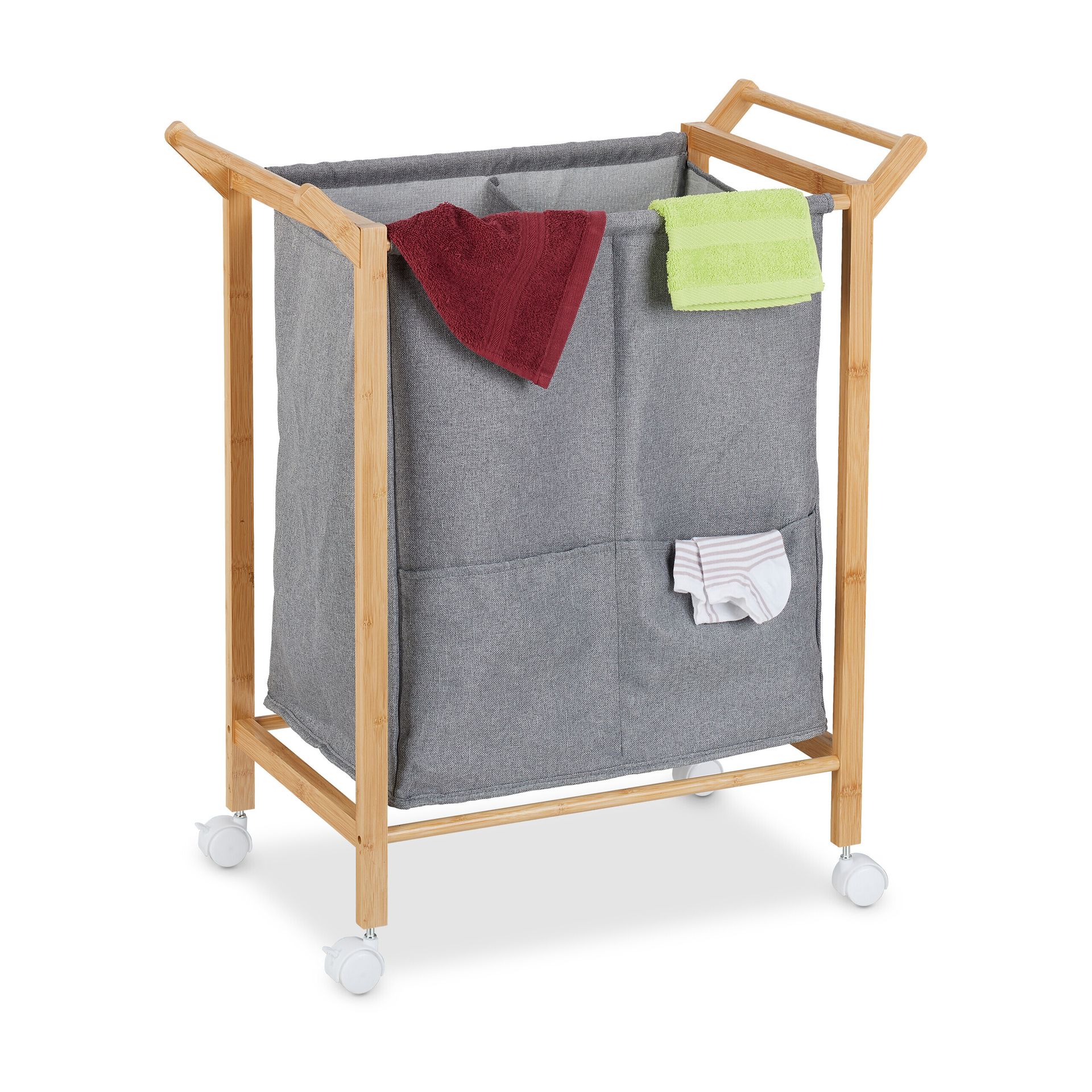 relaksacyjny kosz na pranie z kółkami