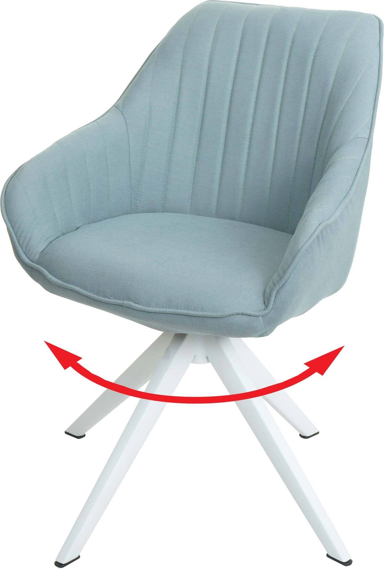 Krzesło do jadalni HWC-K27, krzesło kuchenne Krzesło z podłokietnikami, obrotowe tkanina/tkanina ~ miętowo-zielony