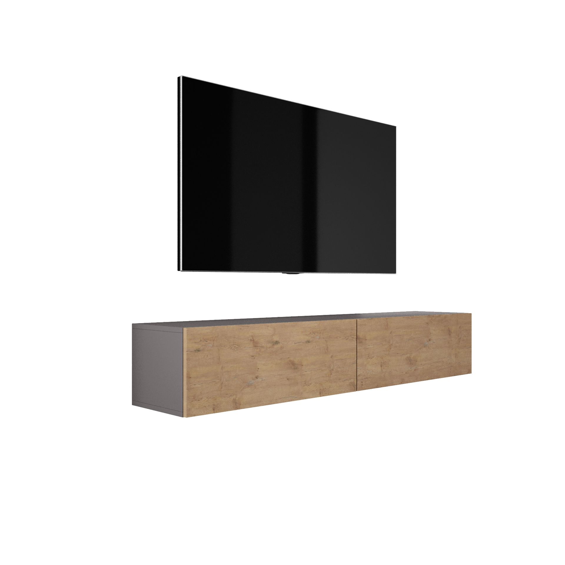 Szafka RTV DMG Wisząca - Nowoczesny design szer: 170 cm, wys: 34 cm, gł: 32 cm. Szafka RTV niska, Szafka RTV wisząca, Szafka RTV wisząca, Szafka RTV niska