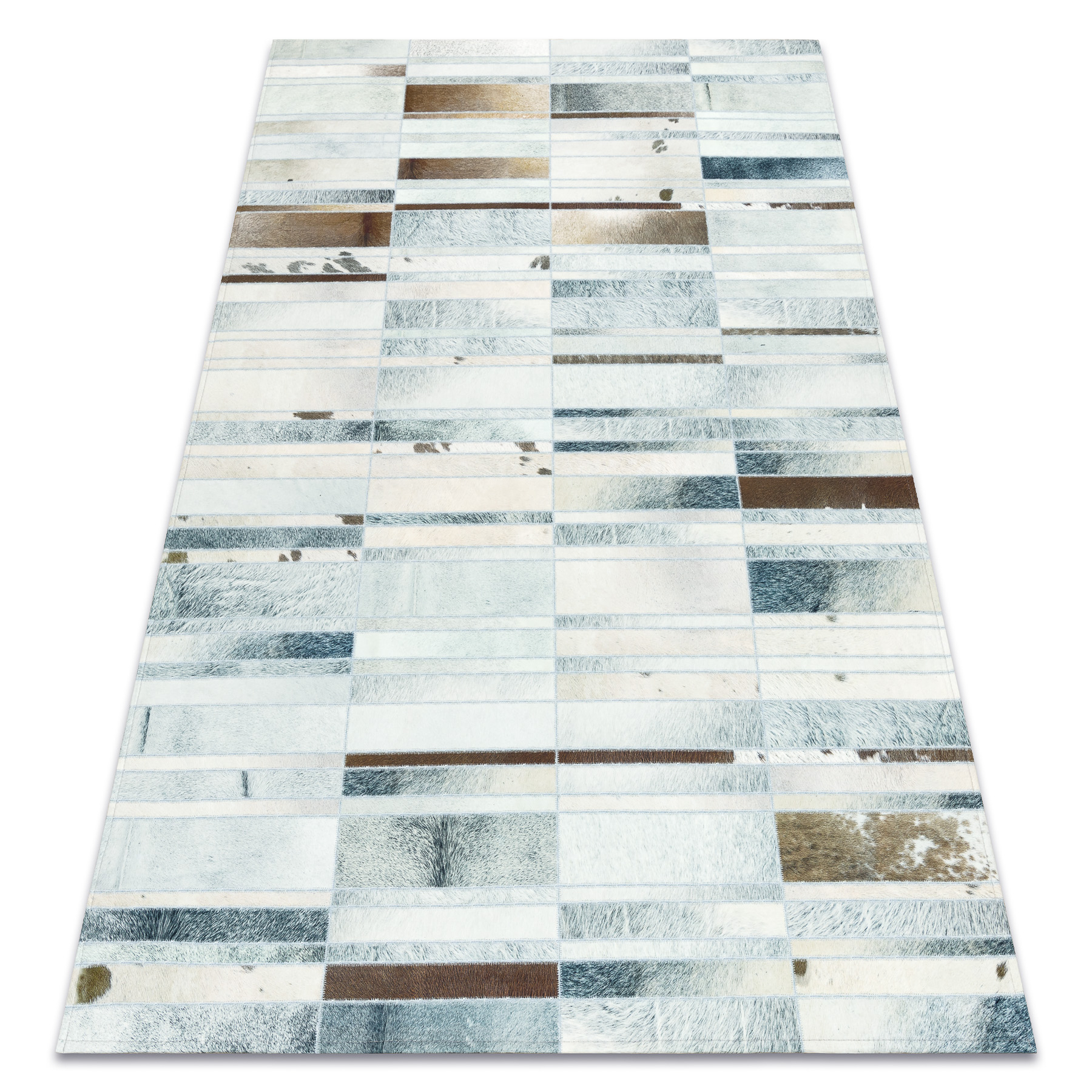 Dywan PATCHWORK 21717 beż - Skóra bydlęca, Deski beżowy 120x170 cm